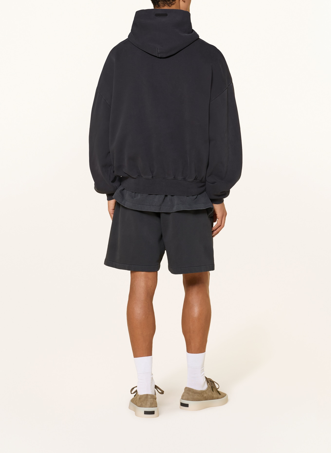 ESSENTIALS - FEAR OF GOD Oversized-Hoodie: SCHWARZ / BEIGE