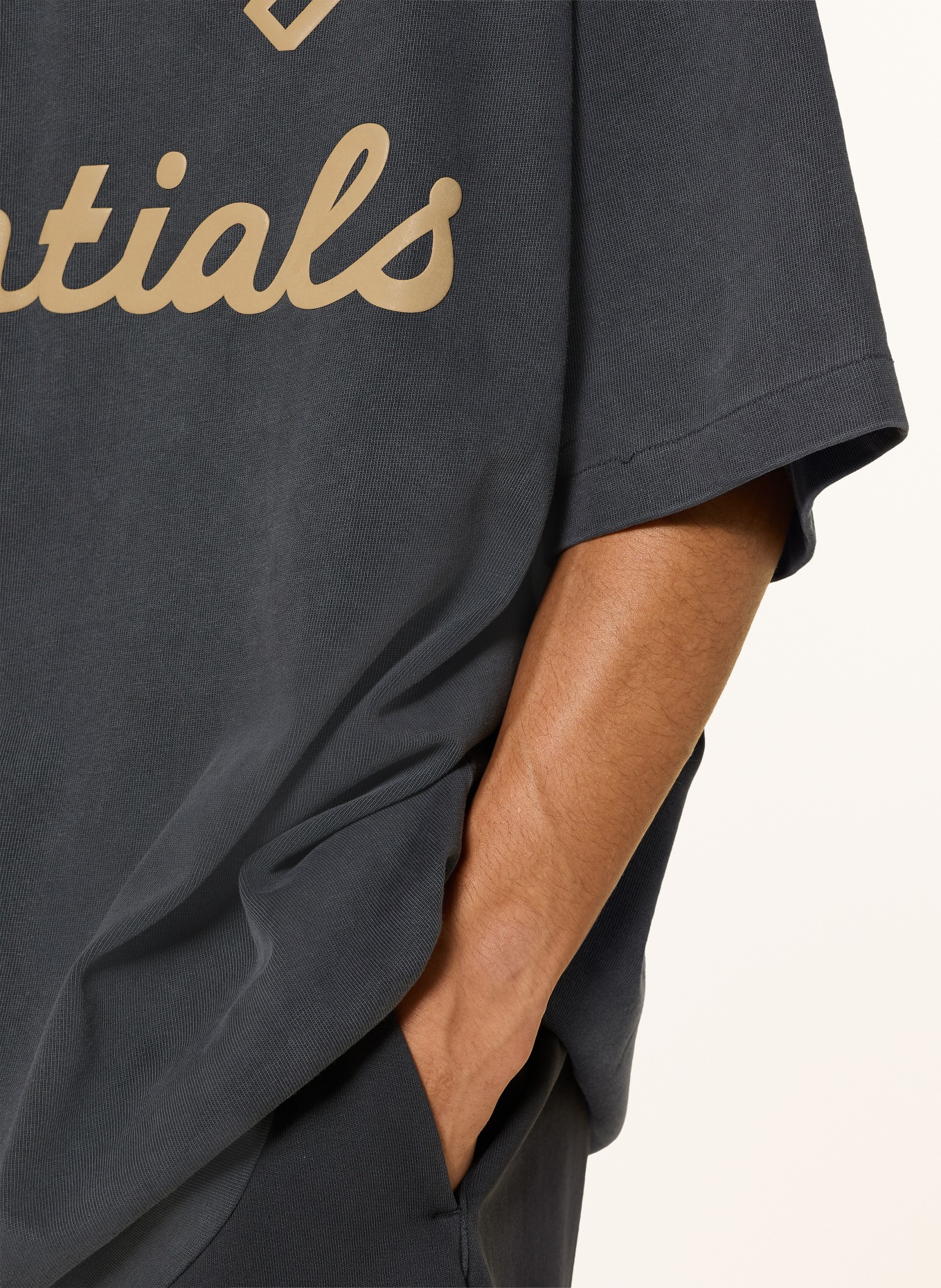 ESSENTIALS - FEAR OF GOD Oversized-Sweatshirt: DUNKELGRAU / BEIGE