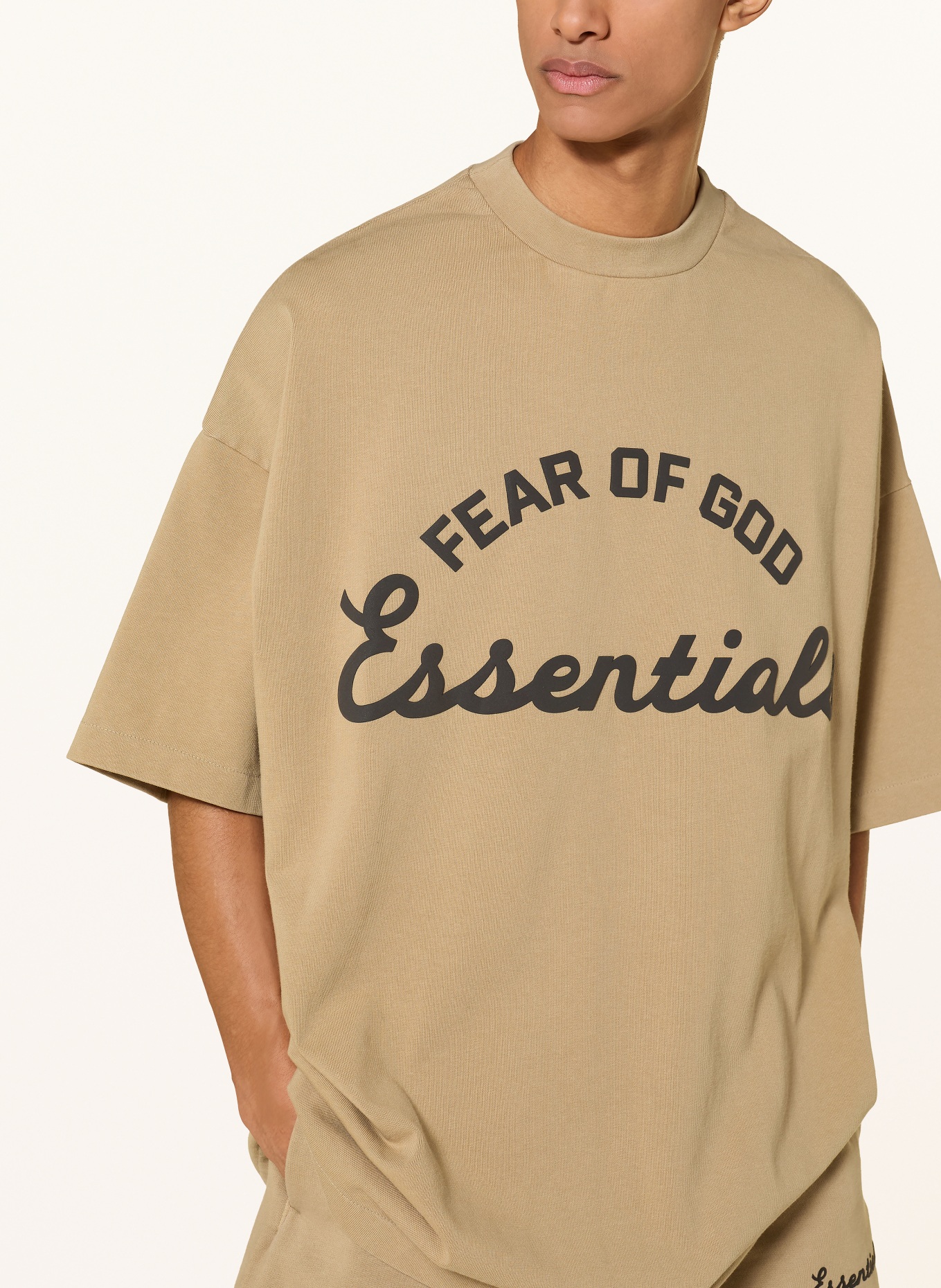 ESSENTIALS - FEAR OF GOD Oversized-Shirt: BEIGE / SCHWARZ