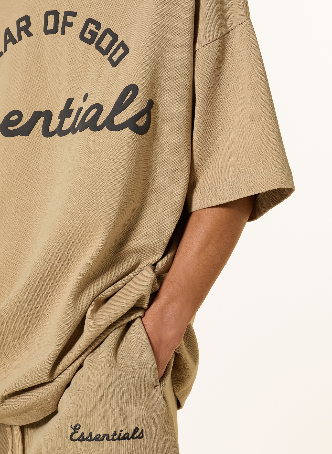 ESSENTIALS - FEAR OF GOD Oversized-Shirt: BEIGE / SCHWARZ