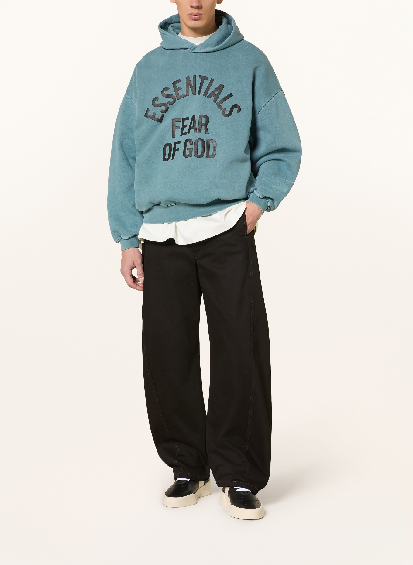 ESSENTIALS - FEAR OF GOD Oversized-Hoodie: PETROL