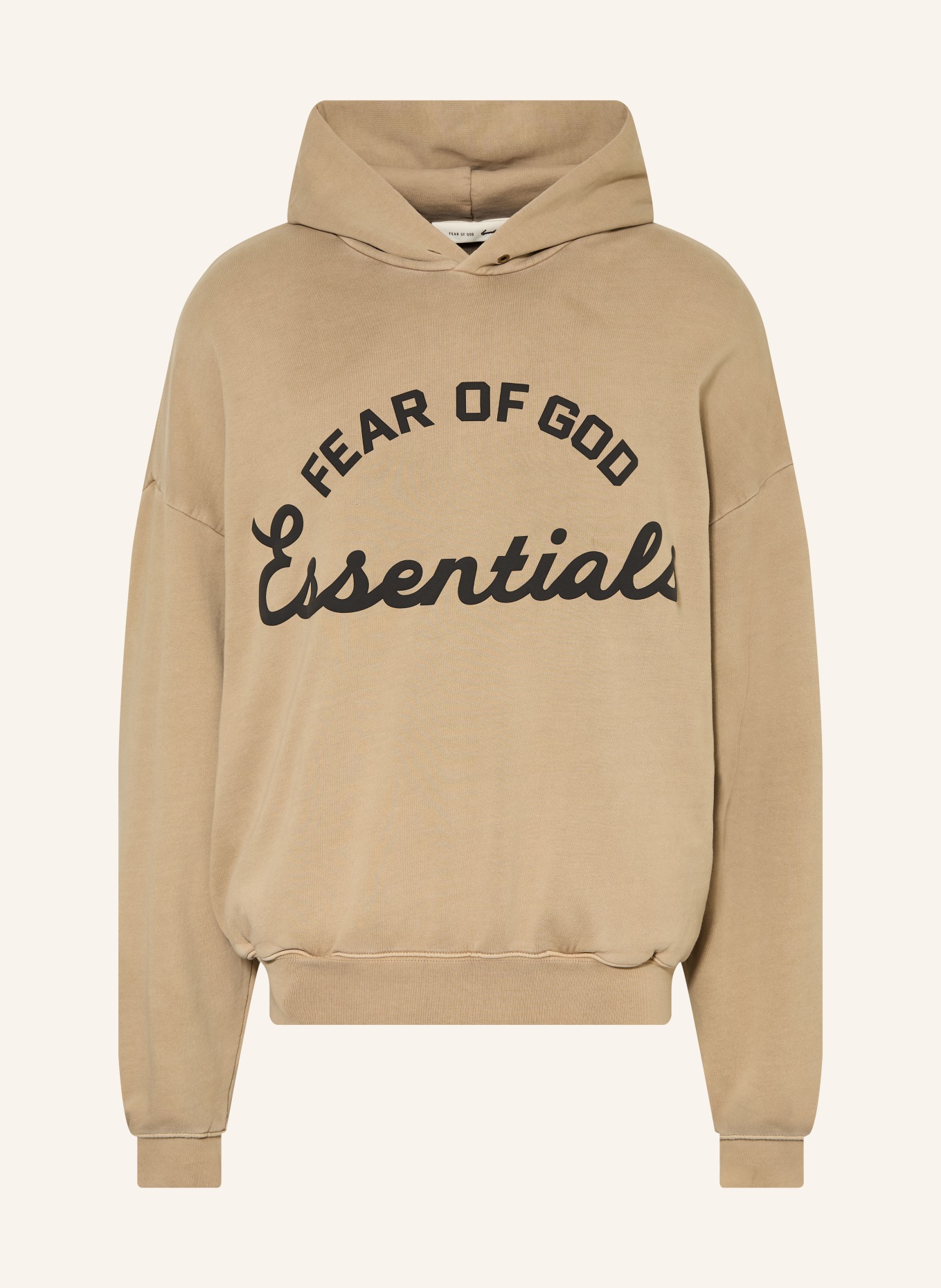 ESSENTIALS - FEAR OF GOD Oversized-Hoodie: BEIGE / SCHWARZ