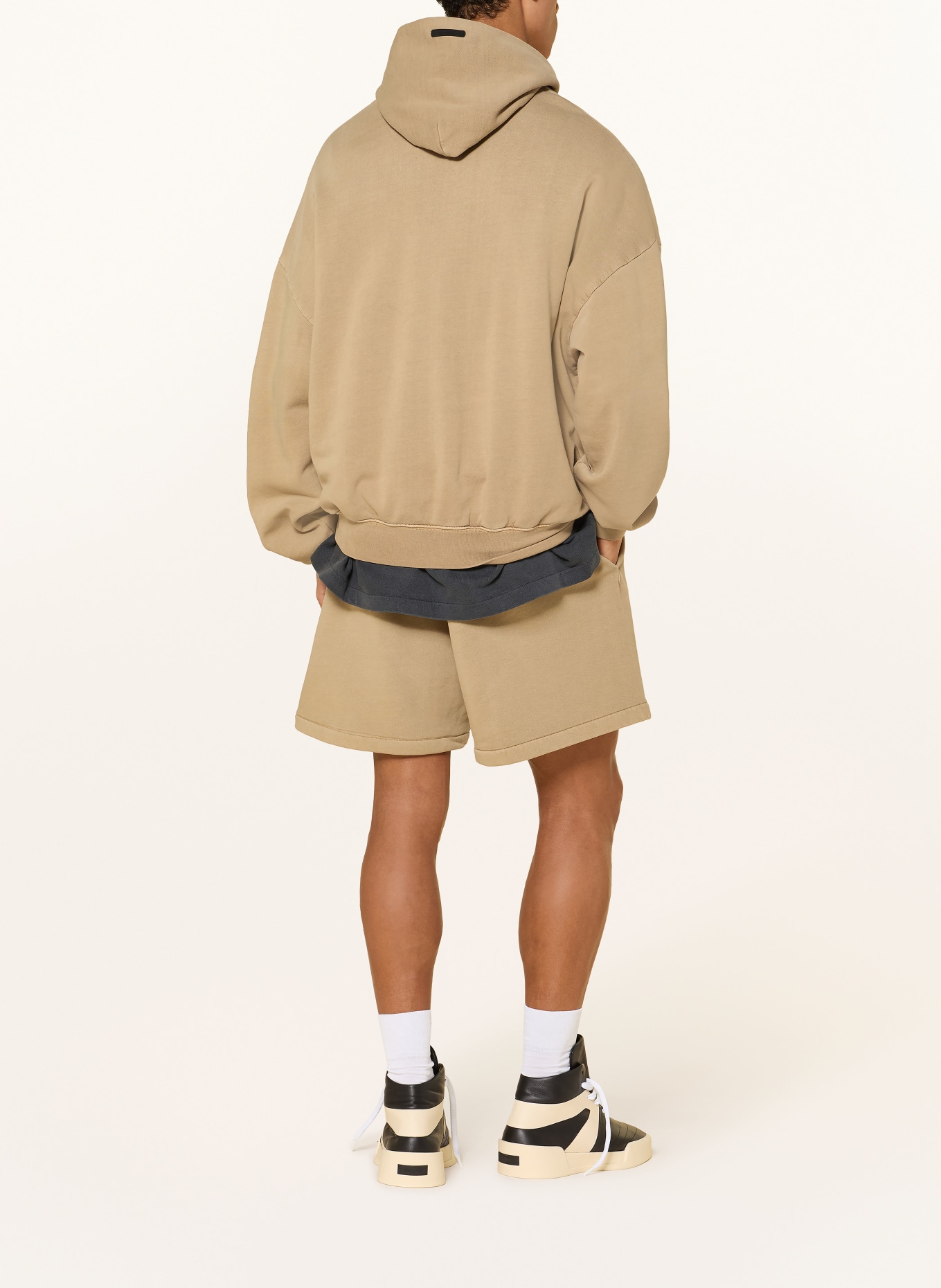 ESSENTIALS - FEAR OF GOD Oversized-Hoodie: BEIGE / SCHWARZ