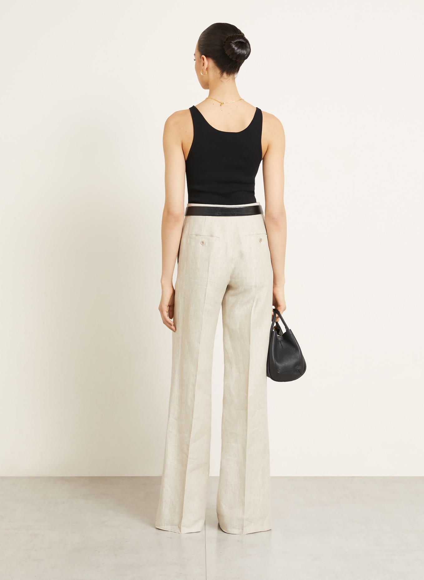 Max Mara Lněné kalhoty GINNICO: SVĚTLE HNĚDÁ