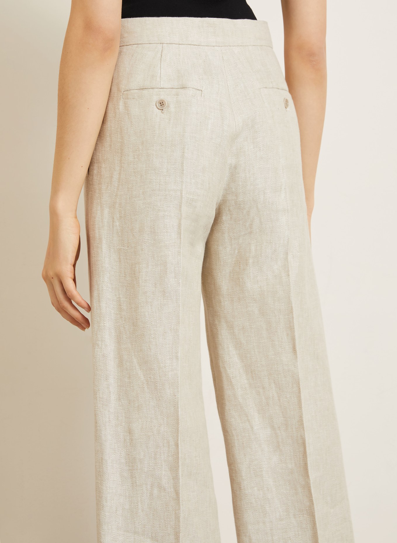 Max Mara Lněné kalhoty GINNICO: SVĚTLE HNĚDÁ