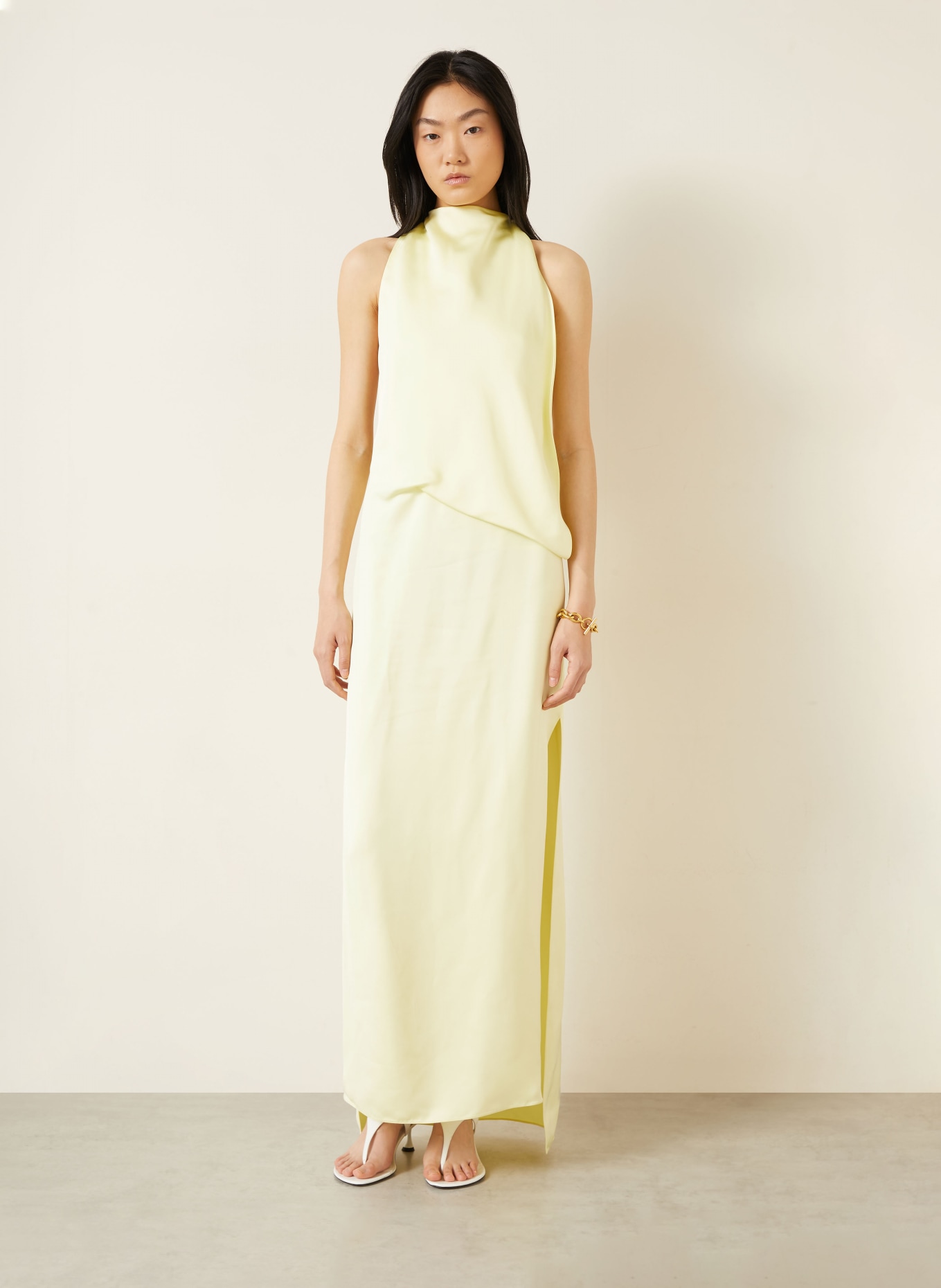 SPORTMAX DOLMEN Evening Gown: LIGHT YELLOW