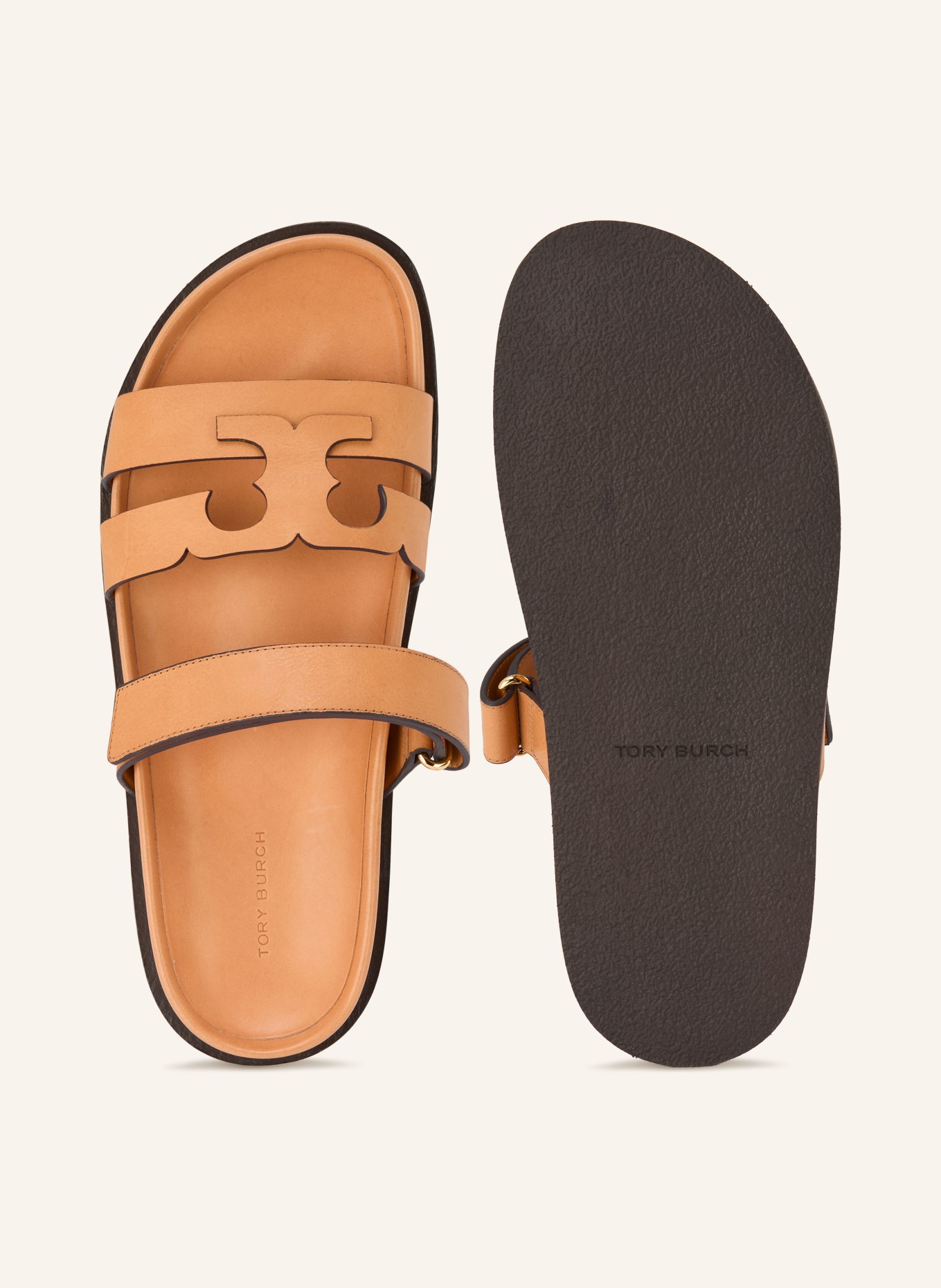 TORY BURCH Mules INES: MARRON / OR