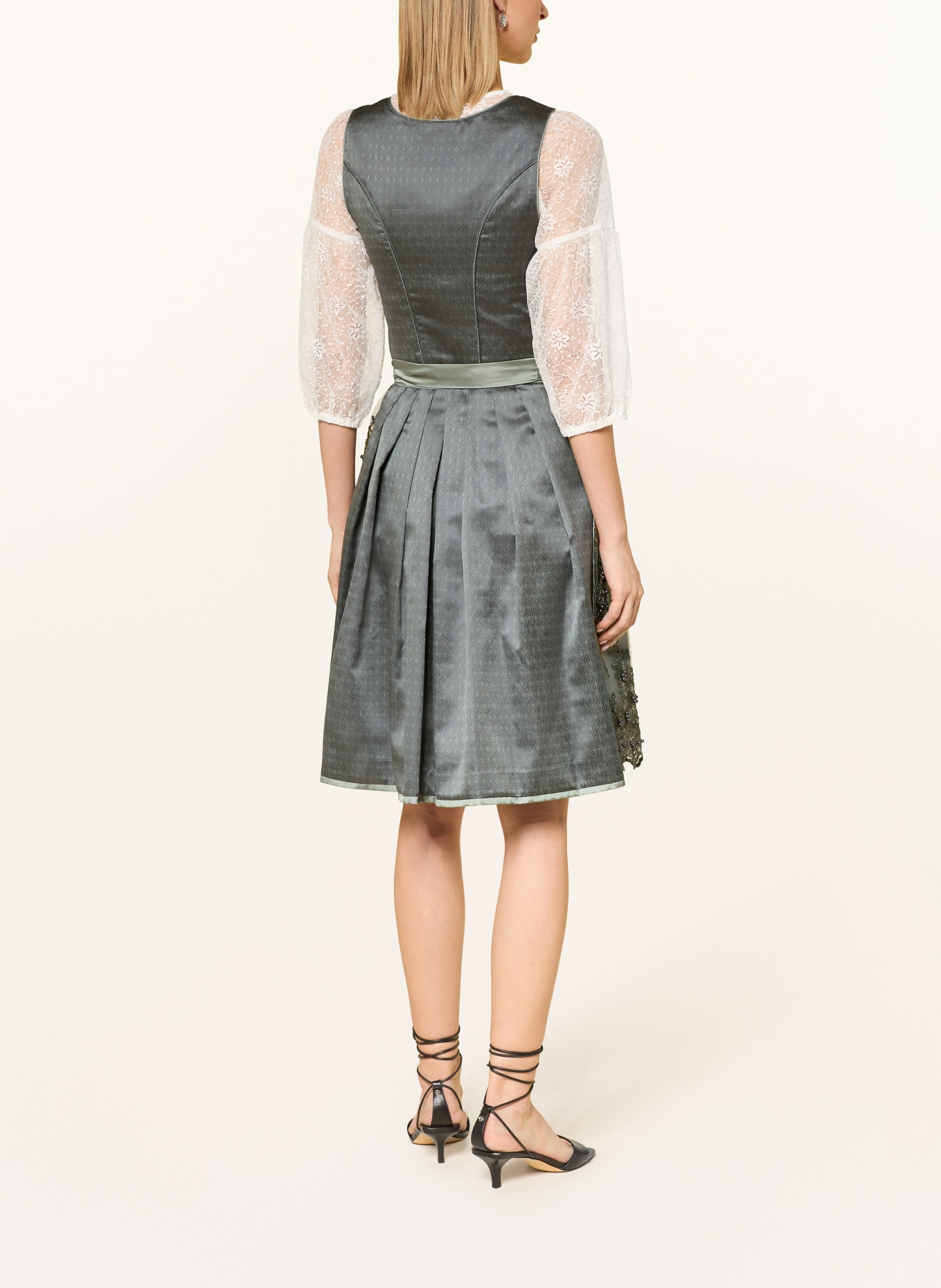 KRÜGER Dirndl LUNESSA mit Schmucksteinen: DUNKELGRÜN