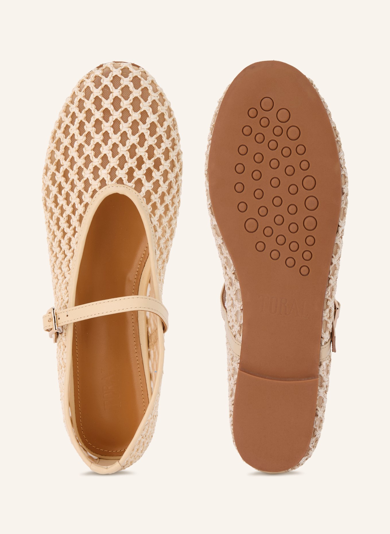 Toral Mary-Jane-Ballerinas SYBILLA: CREME