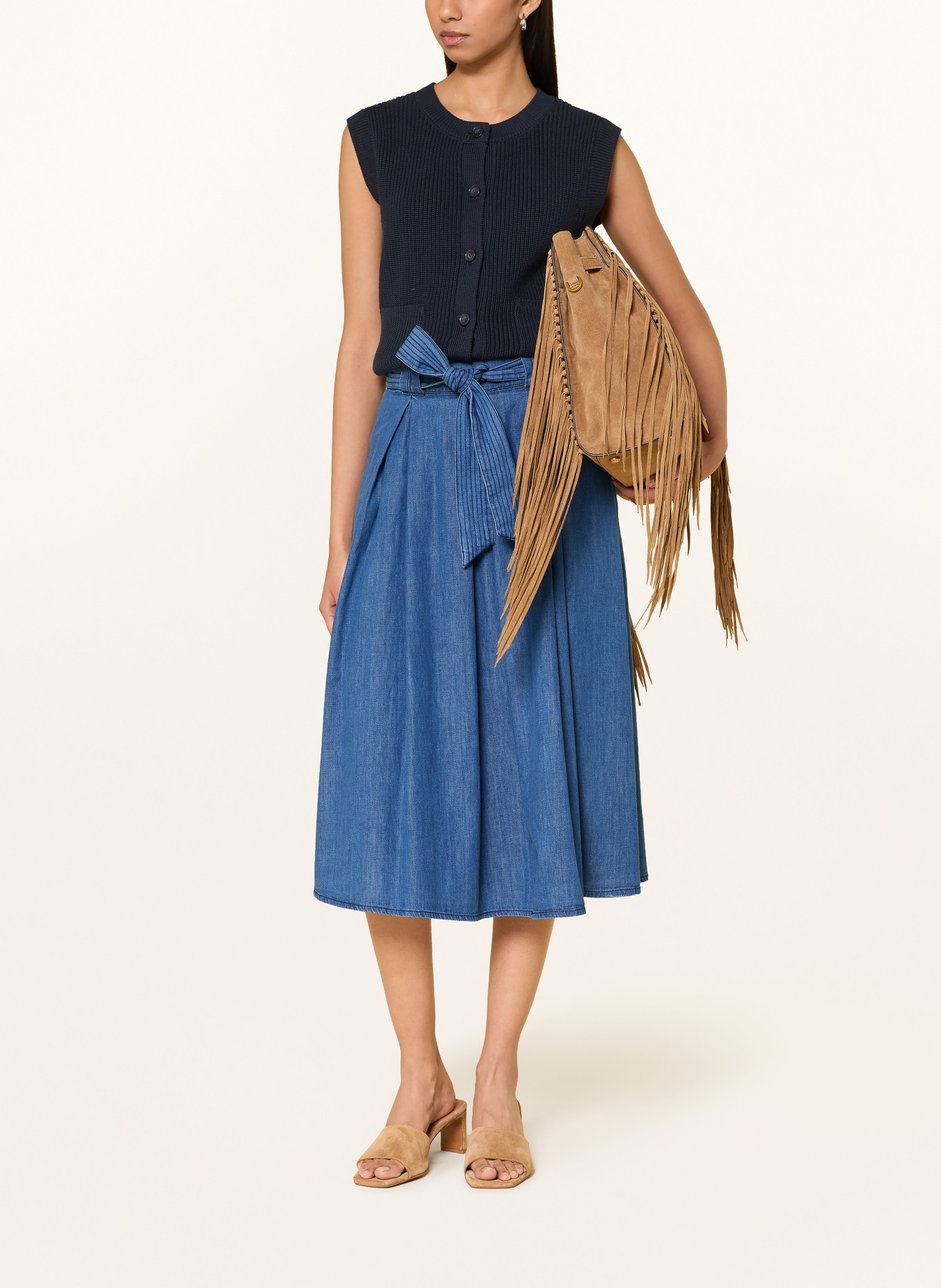 MORE & MORE Jeansrock: BLAU