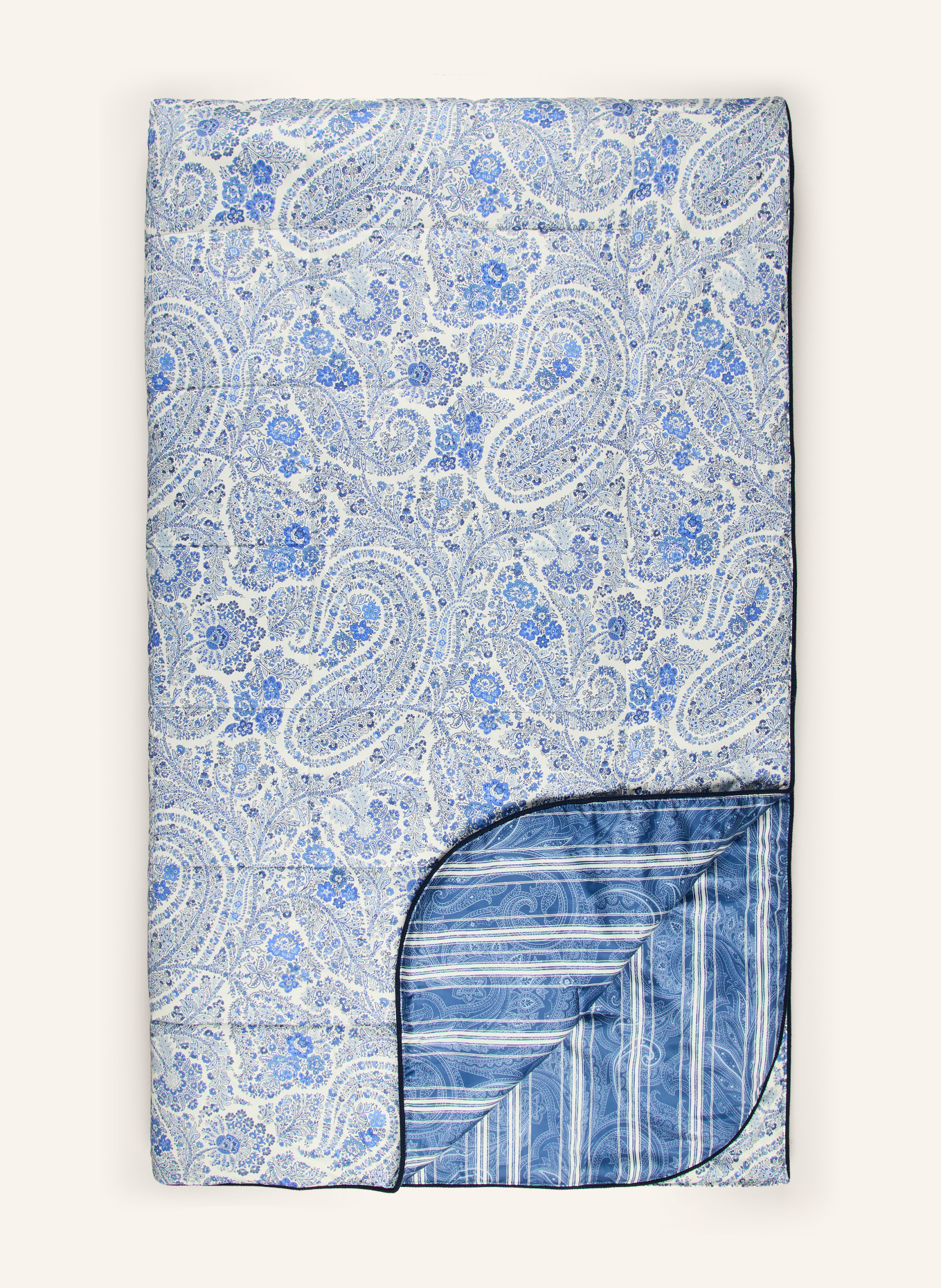 ETRO Home Couvre-lit: BLANC / BLEU CLAIR / BLEU FONCÉ