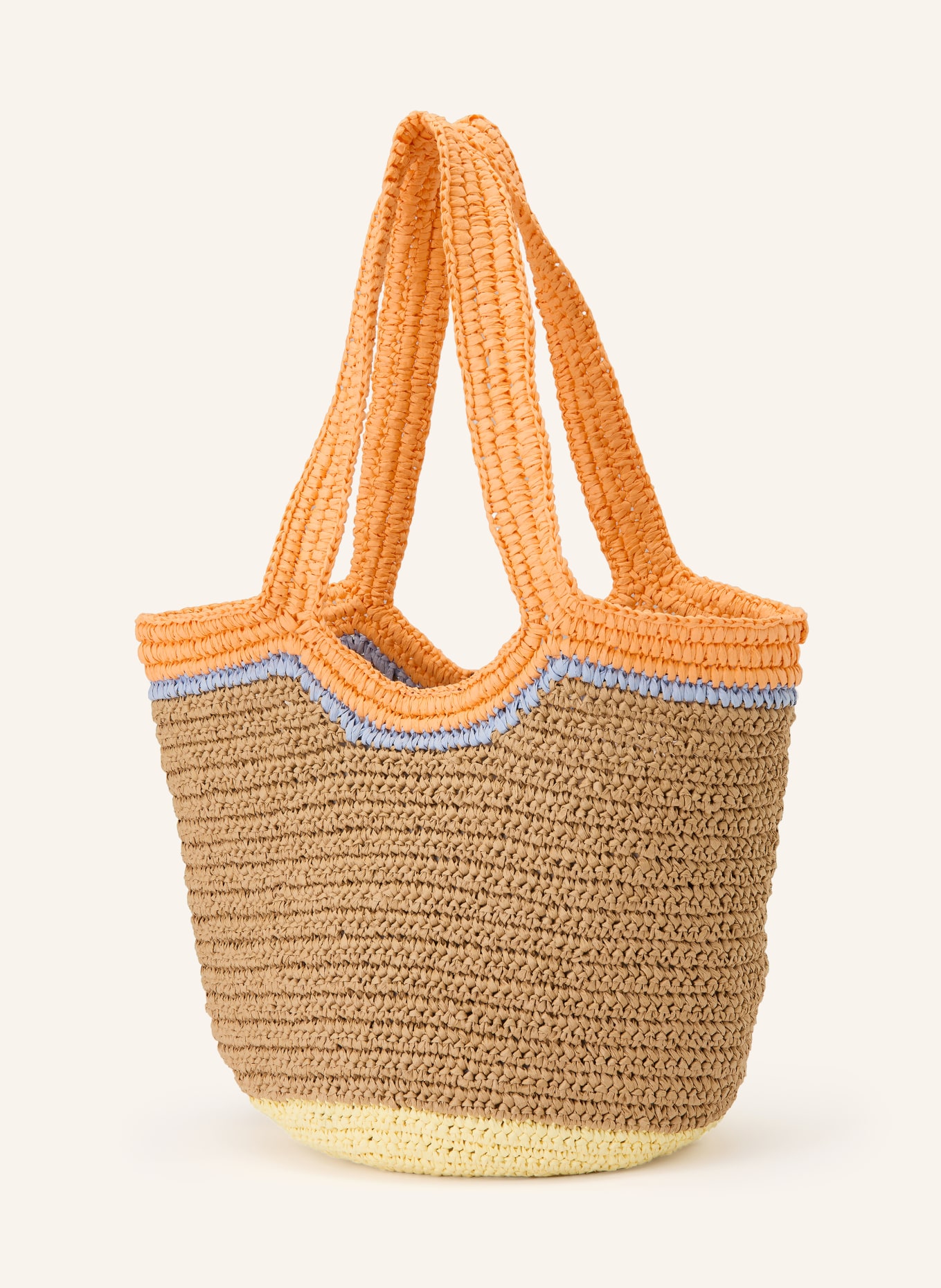 MARNI Beuteltasche SMALL: BEIGE / ORANGE / HELLBLAU