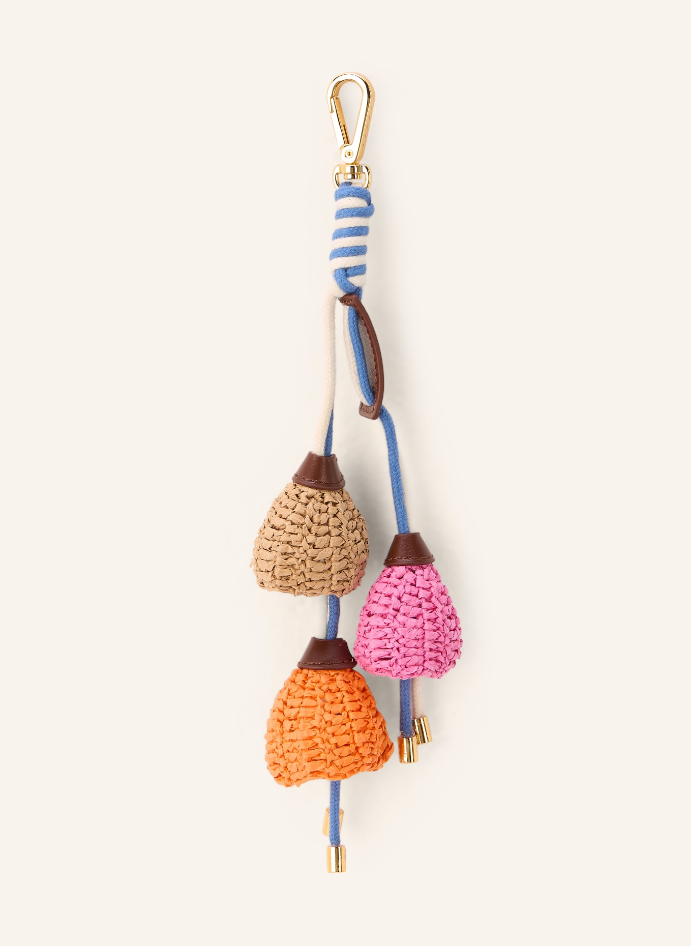 MARNI Taschenanhänger FLOWER: BEIGE / PINK / ORANGE