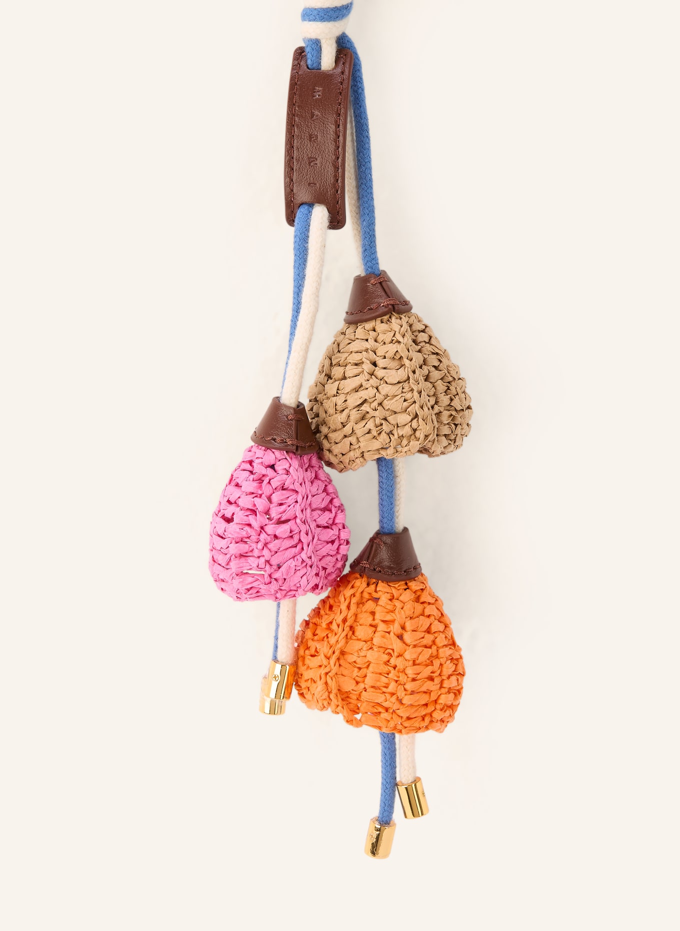 MARNI Taschenanhänger FLOWER: BEIGE / PINK / ORANGE