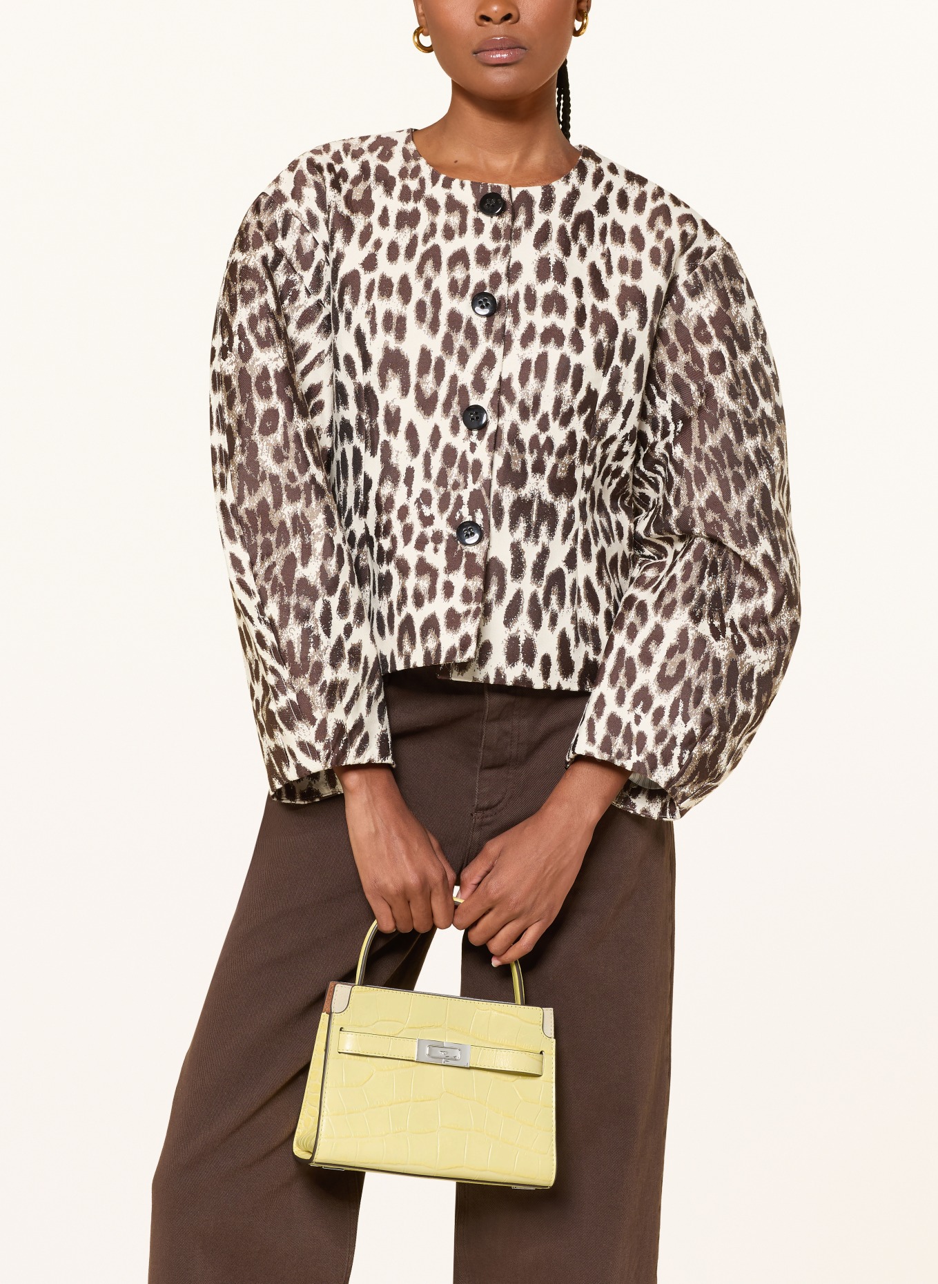 TORY BURCH Sac à main LEE RADZIWILL: JAUNE CLAIR