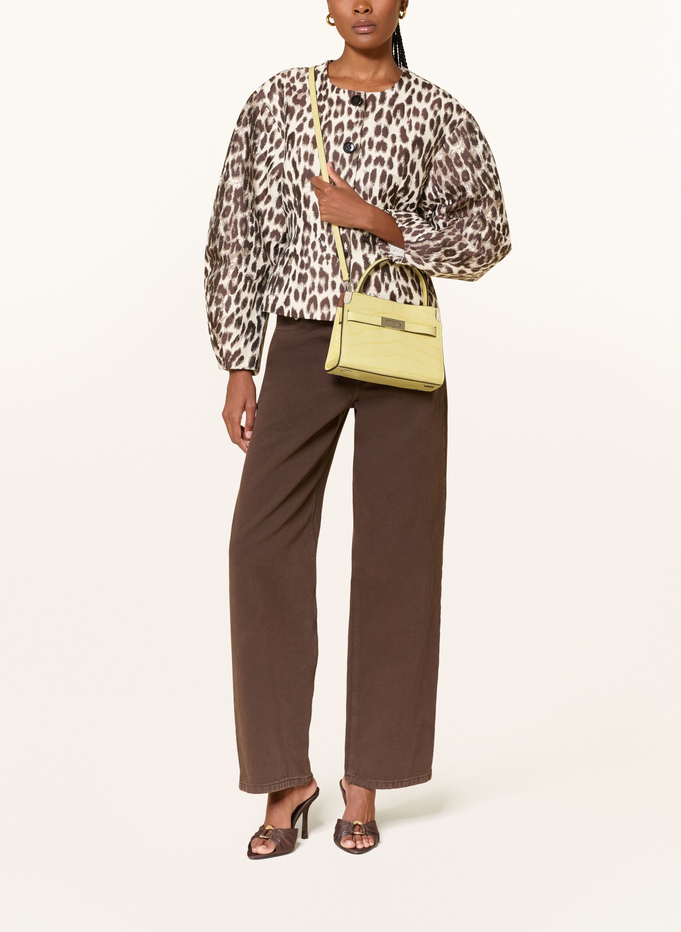 TORY BURCH Sac à main LEE RADZIWILL: JAUNE CLAIR