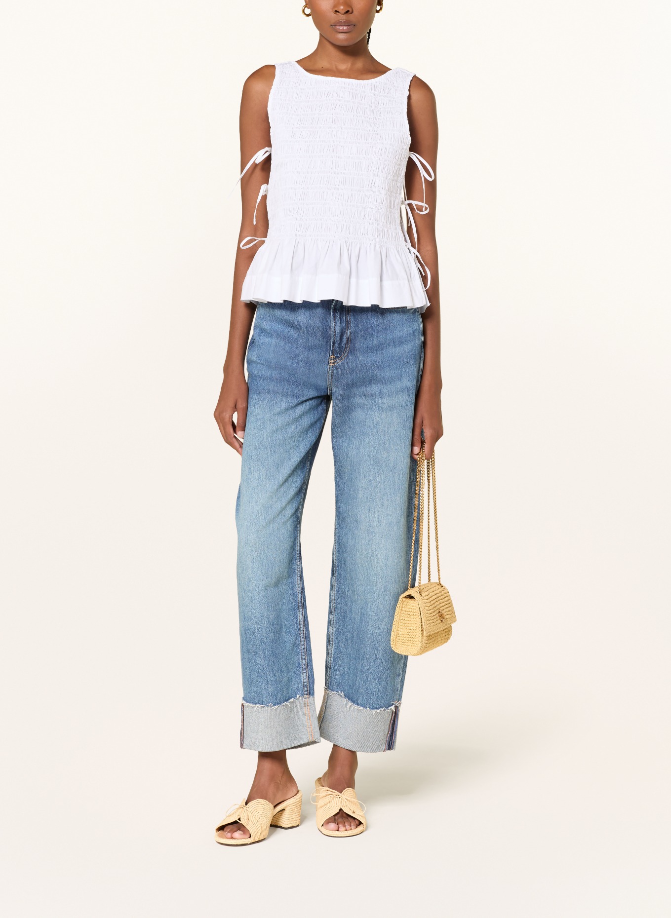 TORY BURCH Sac à main KIRA: MARRON CLAIR / OR