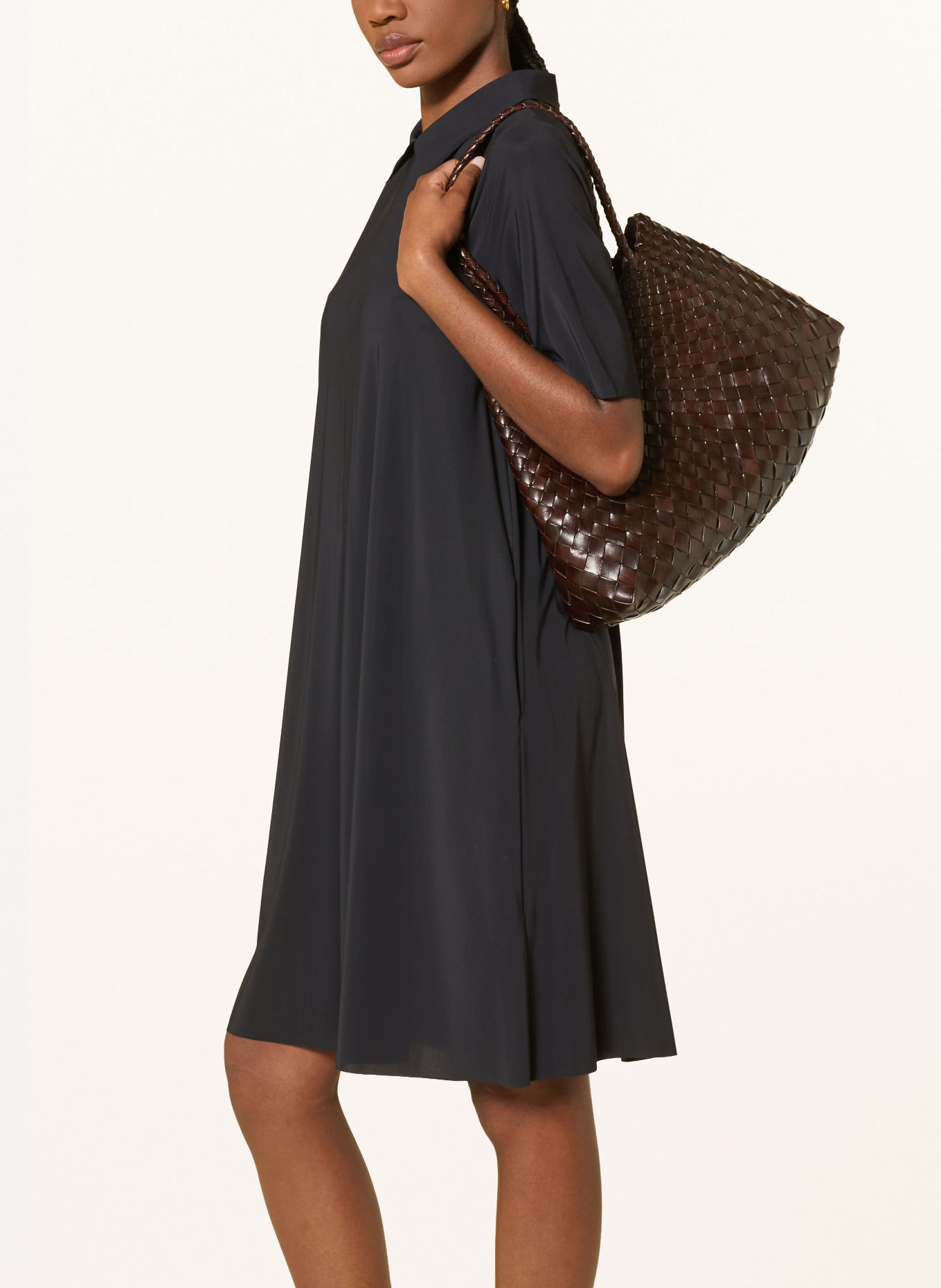 lilienfels Šaty s košilovým límečkem: ČERNÁ