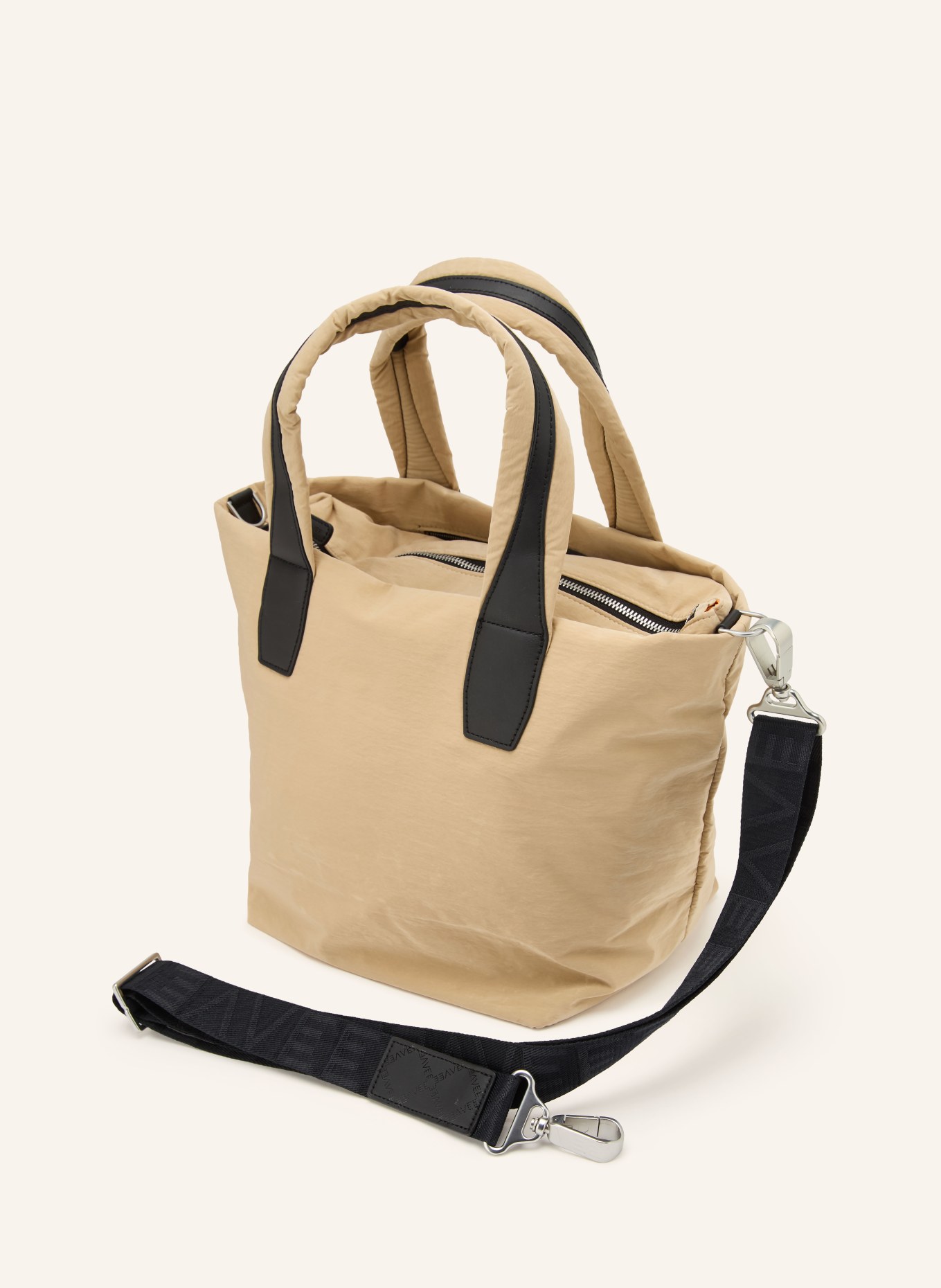 Vee Collective ESSENCE Tote Bag: BEIGE / SILVER / BLACK