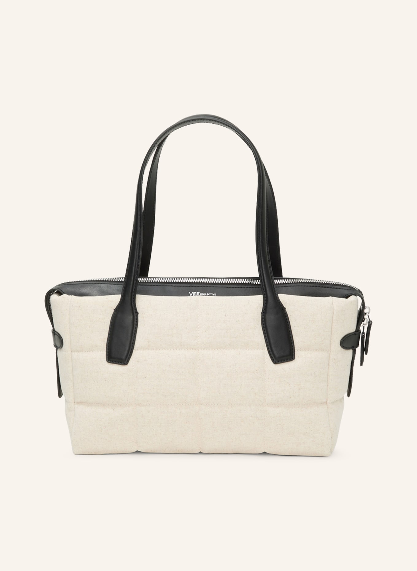 Vee Collective Sac cabas TELA SMALL: CRÈME / ARGENT / MARRON