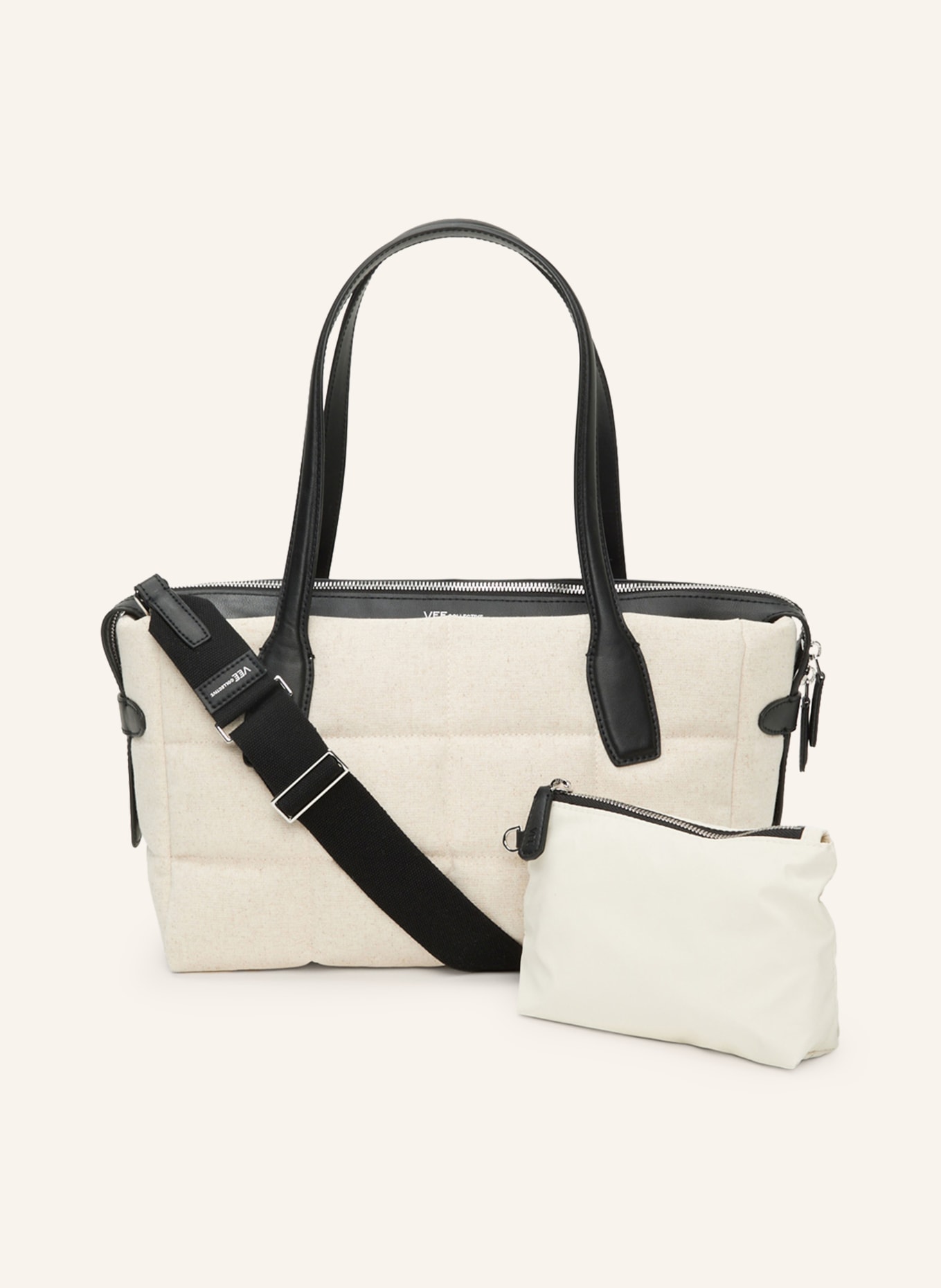 Vee Collective Sac cabas TELA SMALL: CRÈME / ARGENT / MARRON