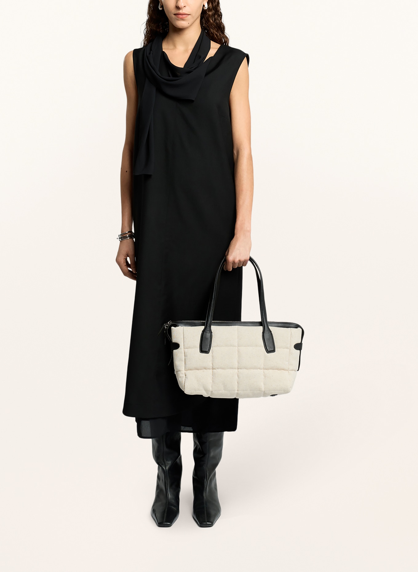 Vee Collective Sac cabas TELA SMALL: CRÈME / ARGENT / MARRON