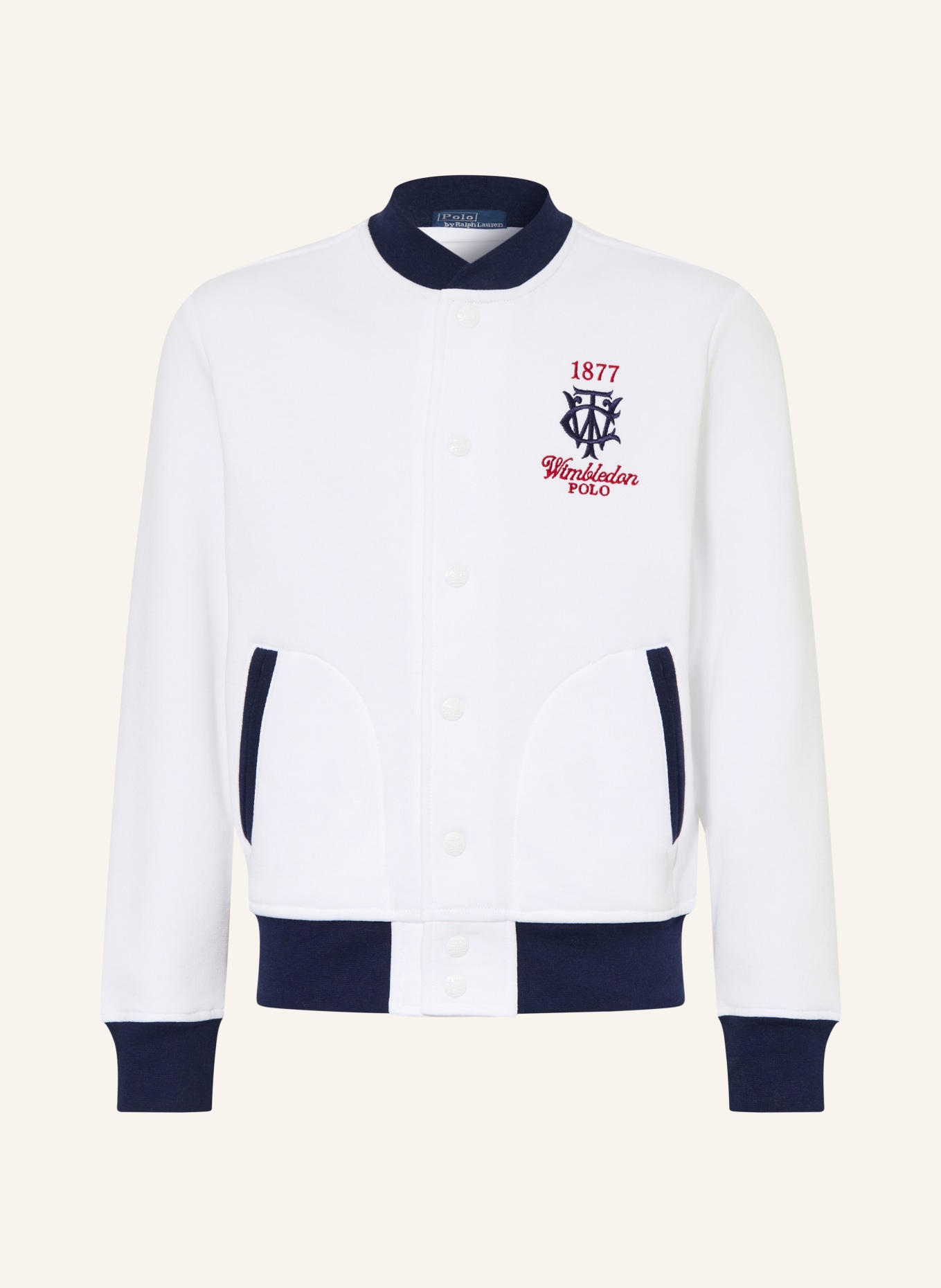 POLO RALPH LAUREN Sweatblouson: VIT / MÖRKBLÅ