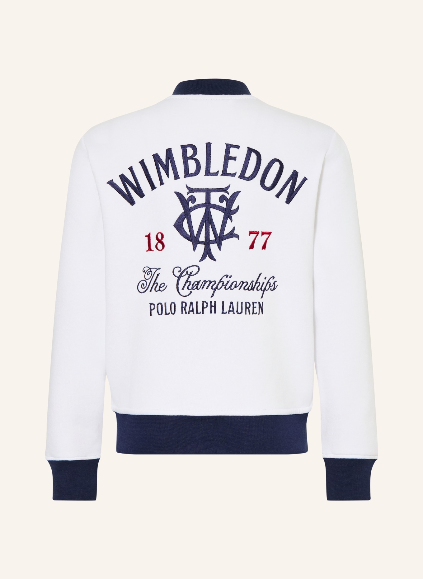 POLO RALPH LAUREN Sweatblouson: VIT / MÖRKBLÅ