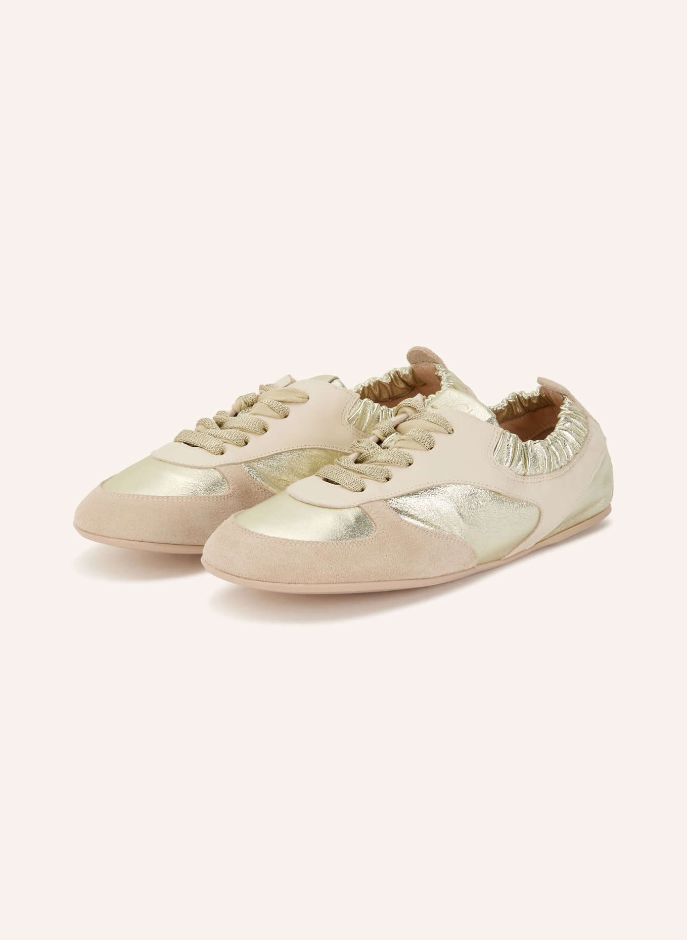 AGL Sneaker HOOLA HOOP LACE UP: HELLBRAUN / GOLD