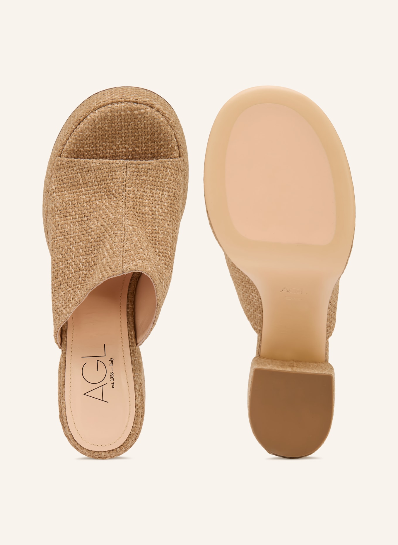 AGL Pantofle na platformě CLIO: SVĚTLE HNĚDÁ