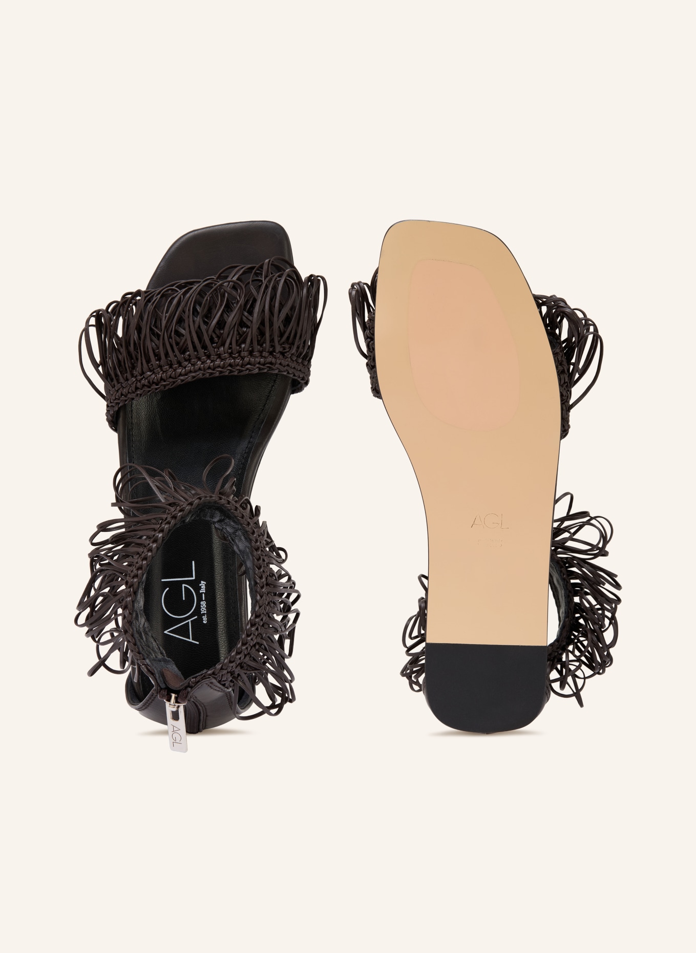 AGL Sandales ELSY FRINGE: MARRON FONCÉ