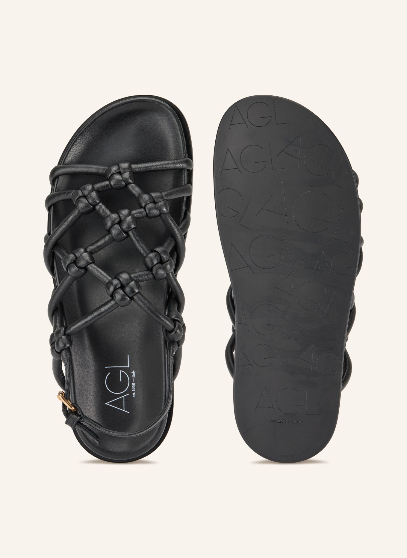 AGL Sandály CRISTINA KNOTS: ČERNÁ