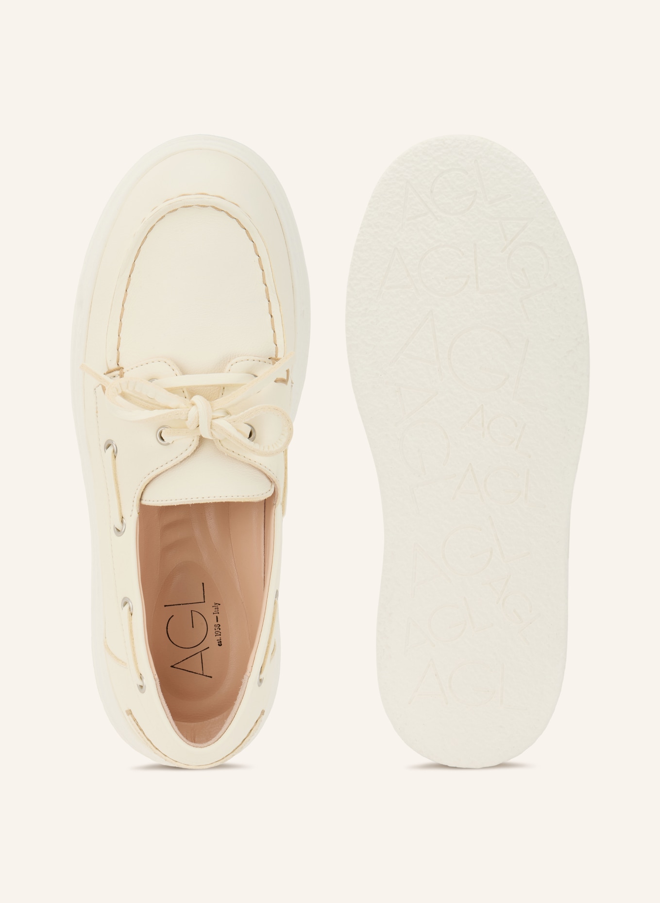 AGL GIULY BOAT Boat Shoes: CREAM