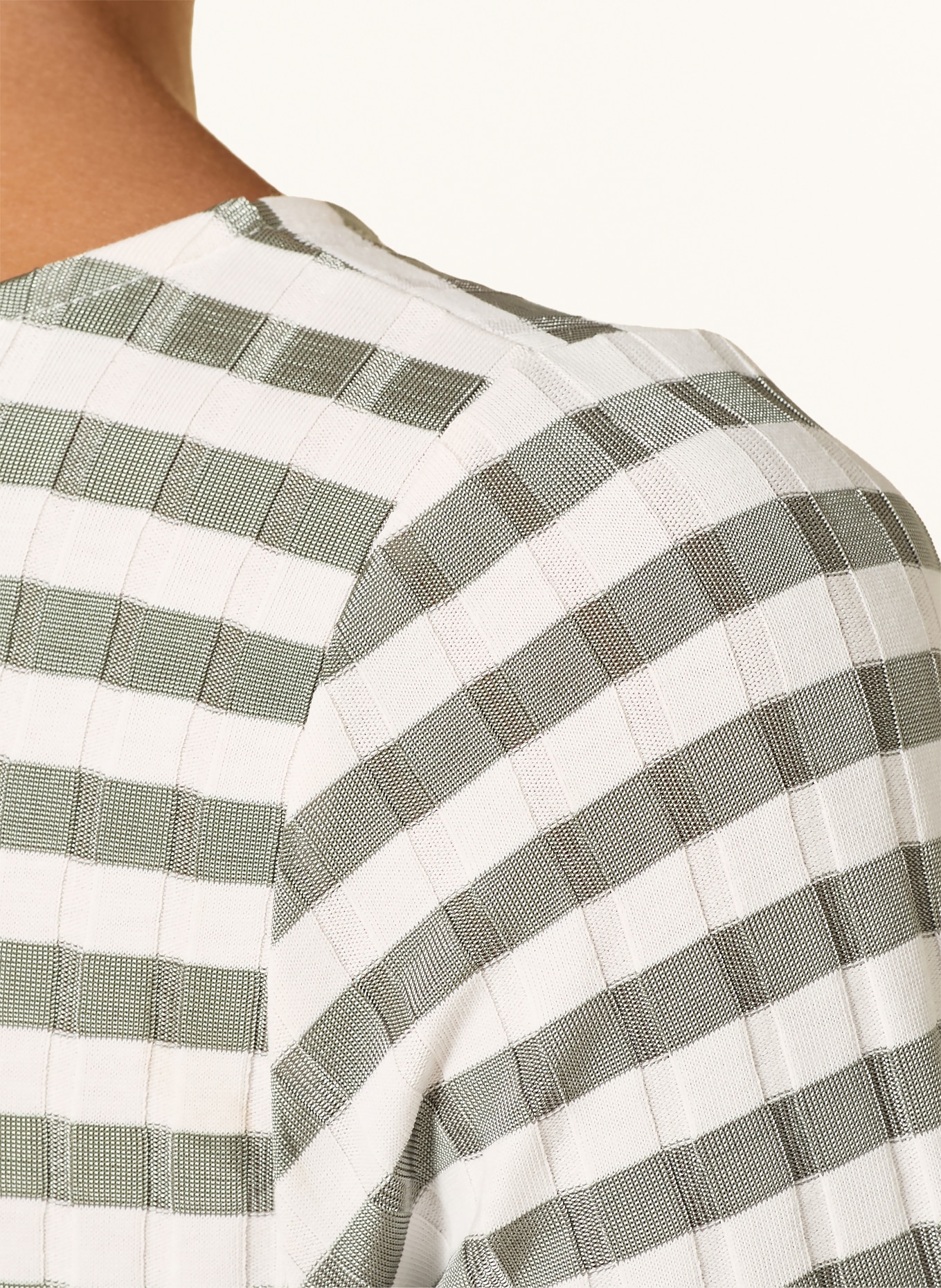 efixelle Blusenshirt mit 3/4-Arm: HELLGRÜN / WEISS