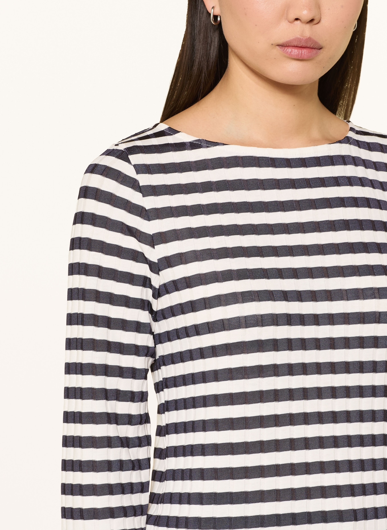 efixelle Chemisier à manches 3/4: BLEU FONCÉ / BLANC