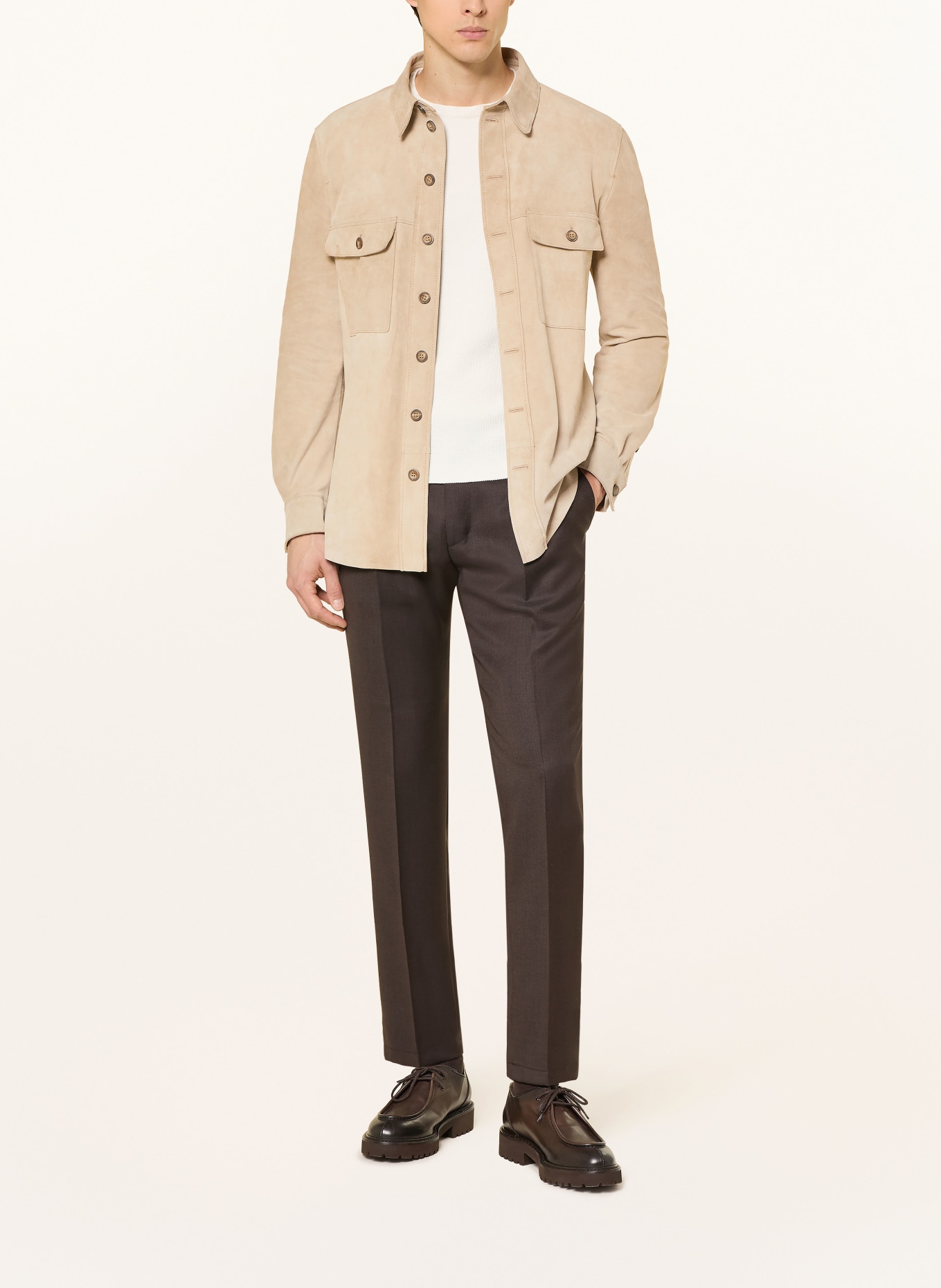 MEINDL YUMA Leather Overjacket: BEIGE