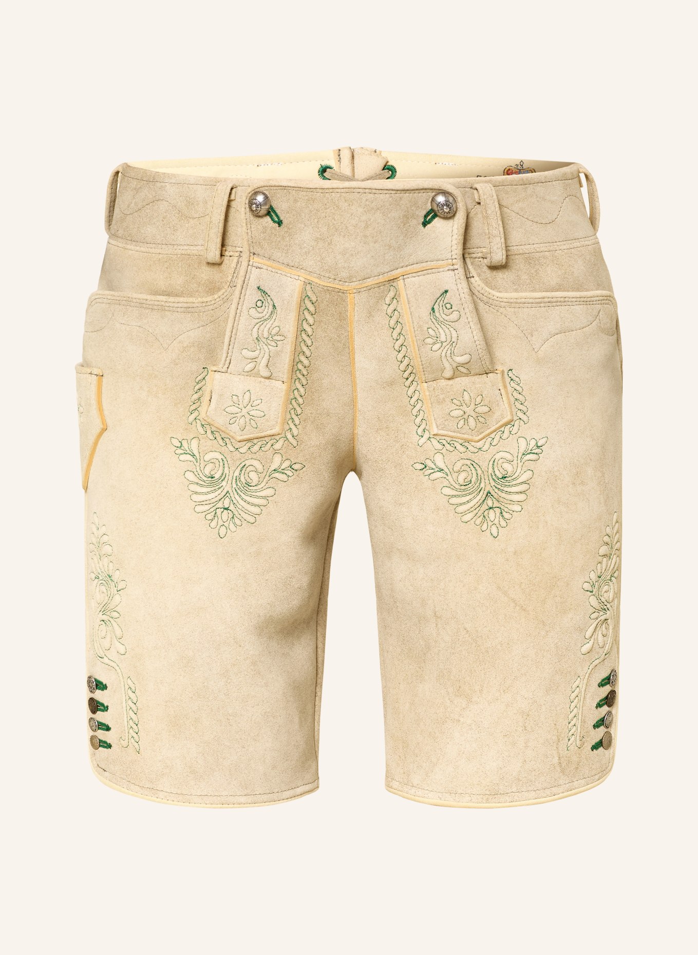 MEINDL Látkové kožené kalhoty DA.AUSSEER: BÉŽOVÁ / ZELENÁ