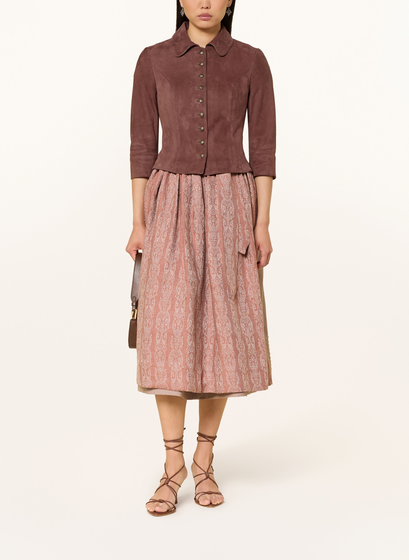 MEINDL Trachten-Lederjacke FLORENTINE mit 3/4-Arm: ROT