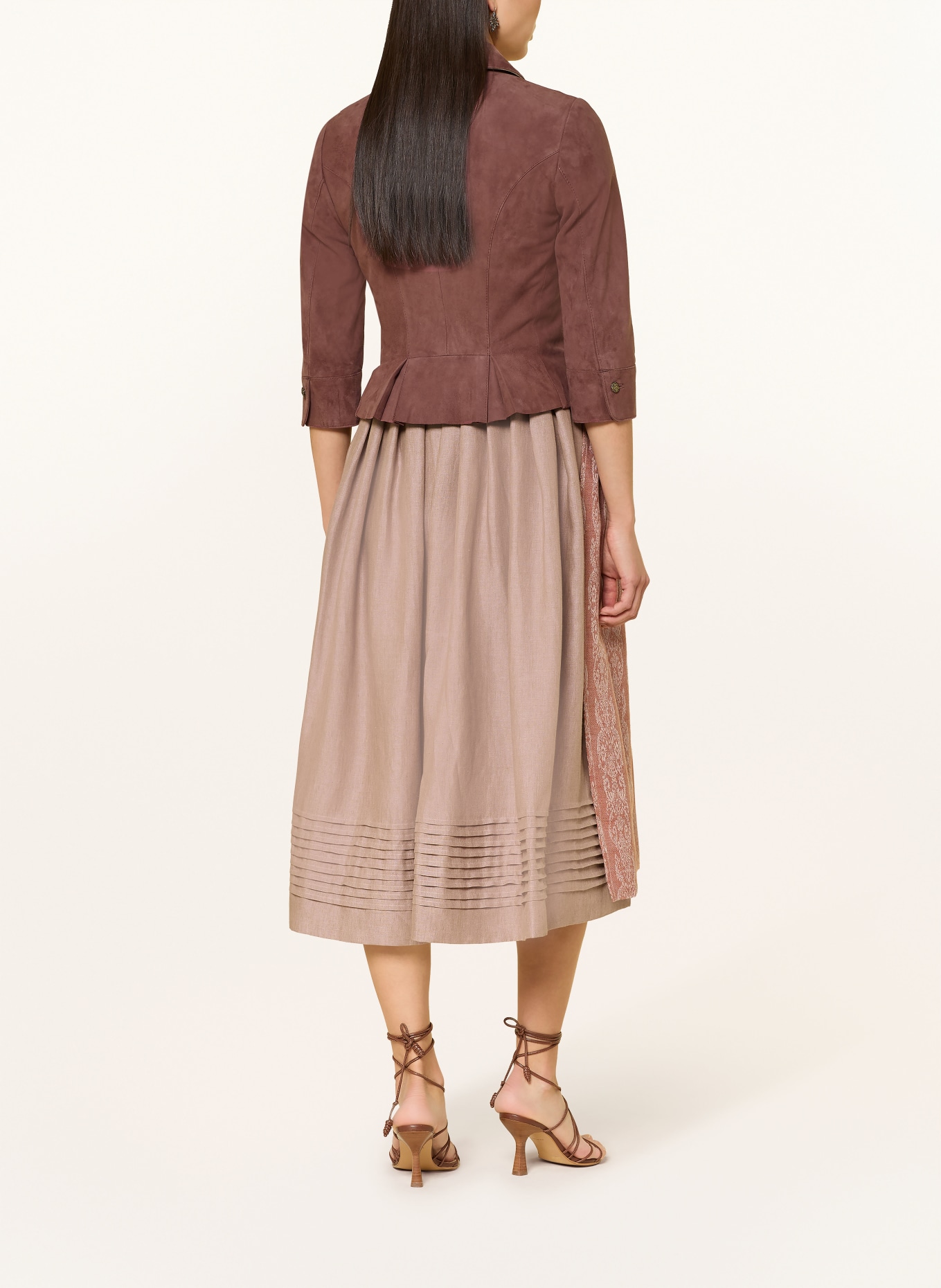 MEINDL Trachten-Lederjacke FLORENTINE mit 3/4-Arm: ROT