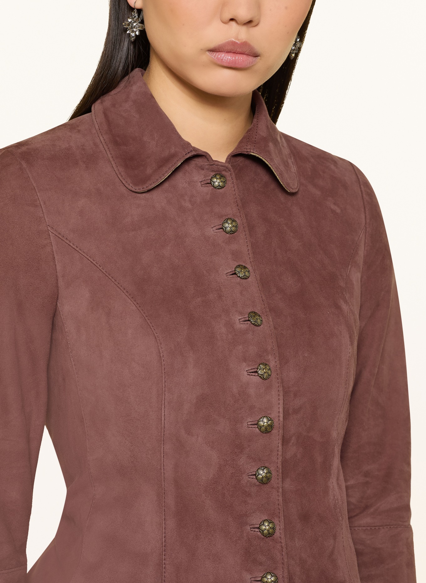 MEINDL Trachten-Lederjacke FLORENTINE mit 3/4-Arm: ROT