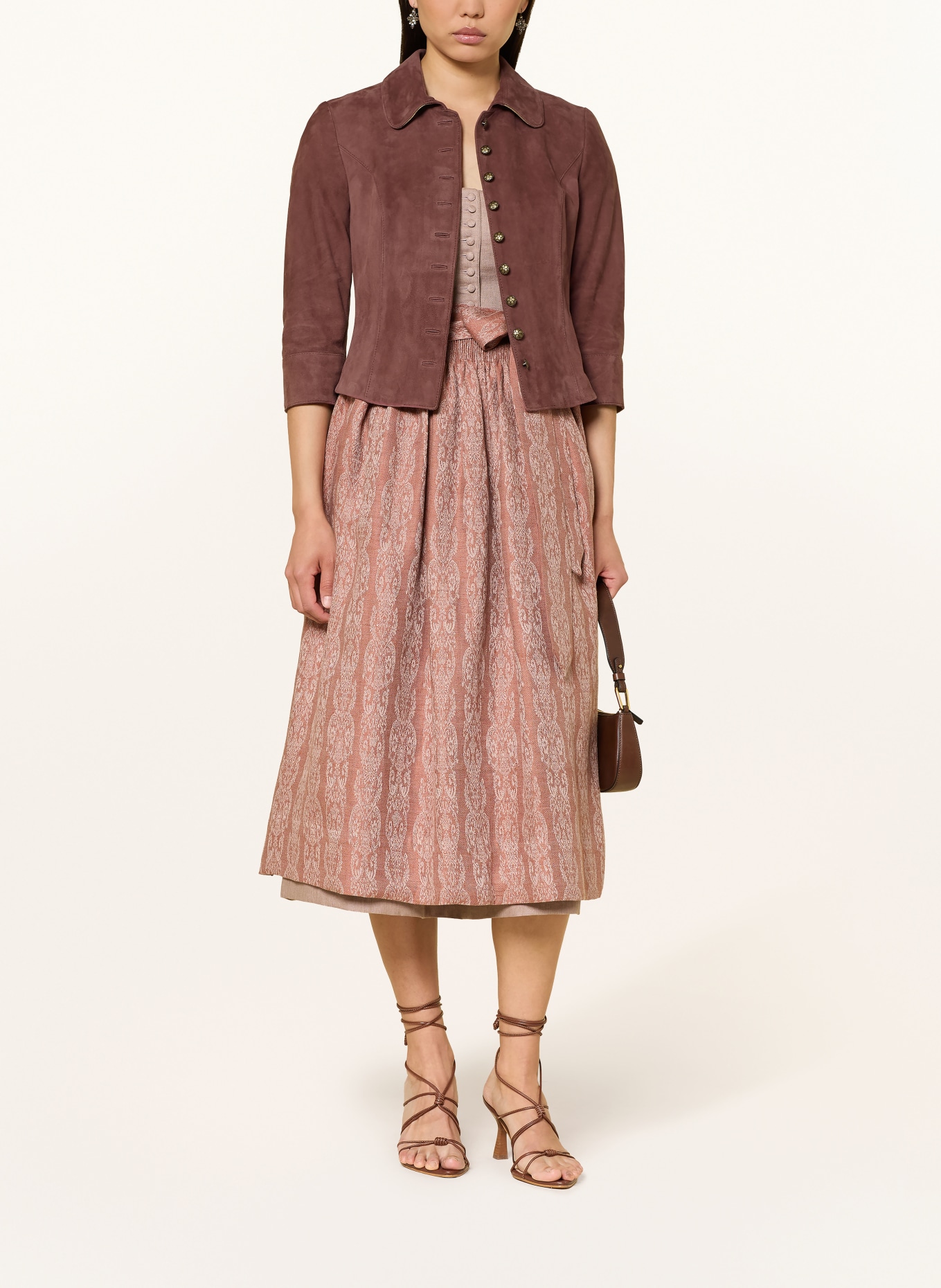 MEINDL Trachten-Lederjacke FLORENTINE mit 3/4-Arm: ROT