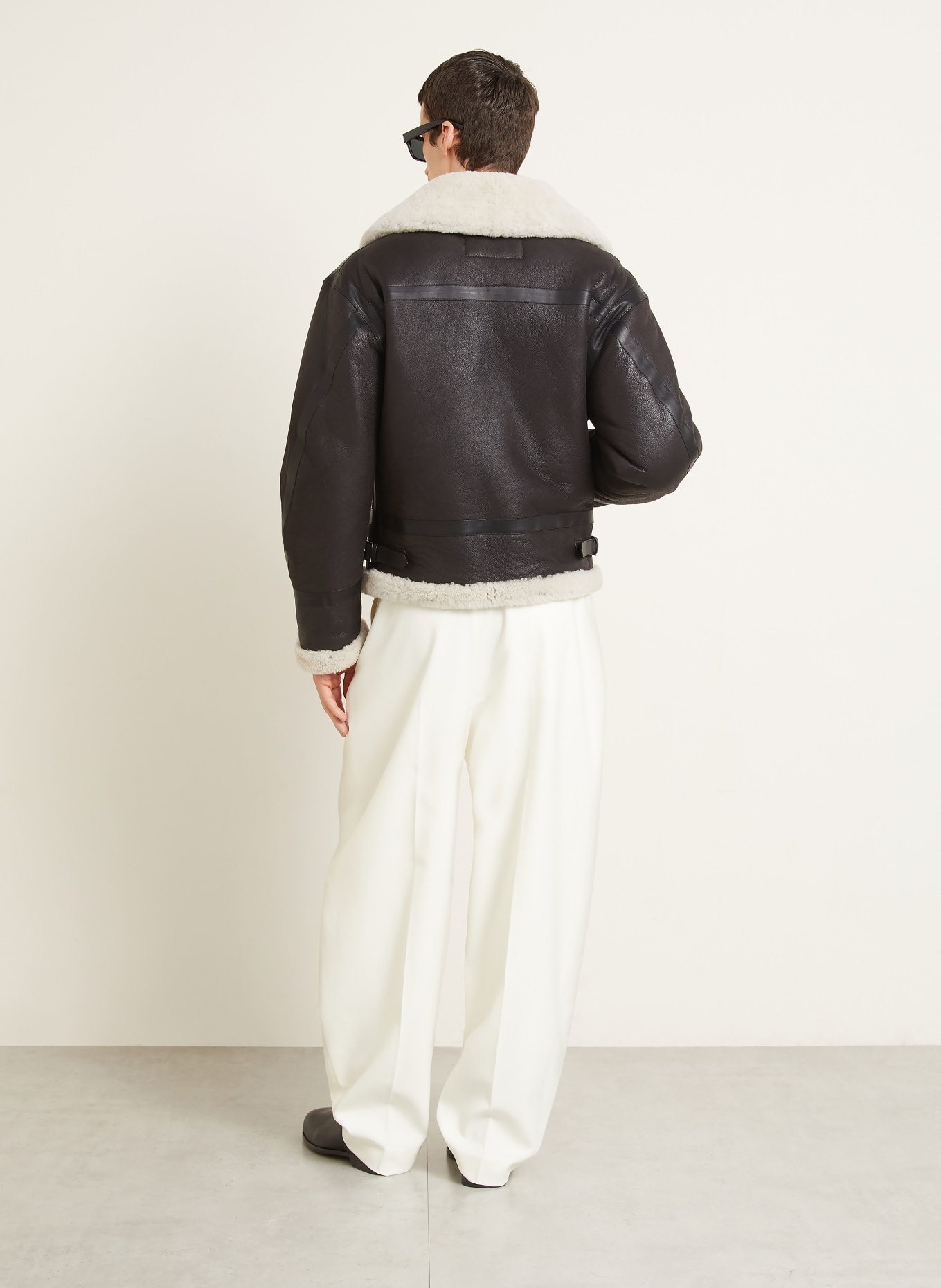 GIVENCHY Lederjacke: DUNKELBRAUN / CREME