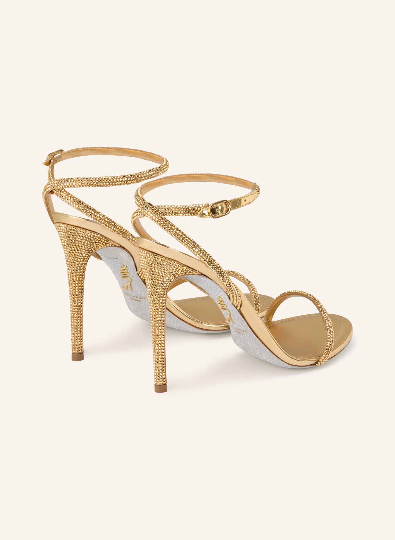 RENE CAOVILLA Sandaletten ELLABRITA mit Schmucksteinen: GOLD