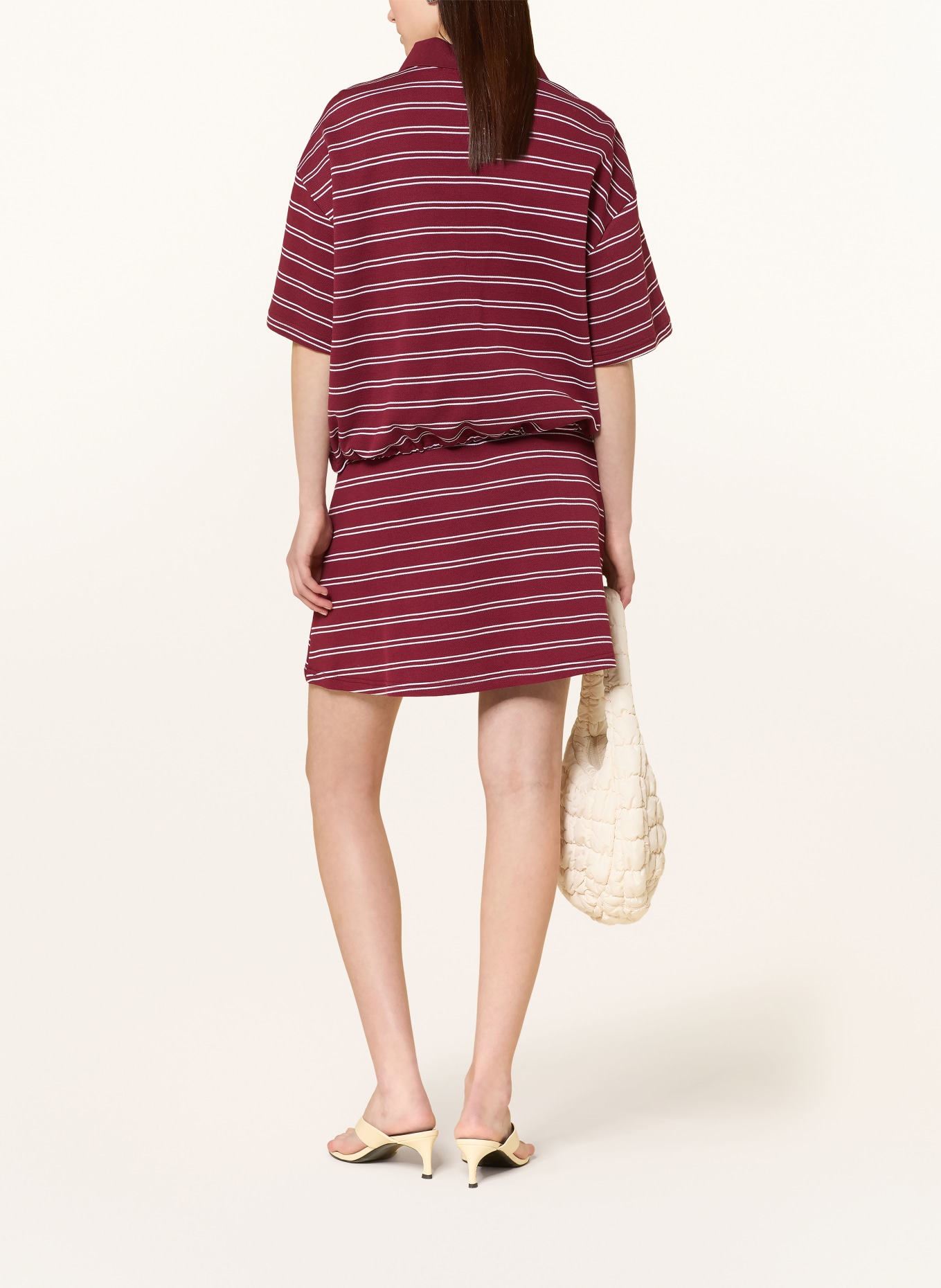 GESTUZ Polo en piqué GZPILOVA: ROUGE FONCÉ / BLANC