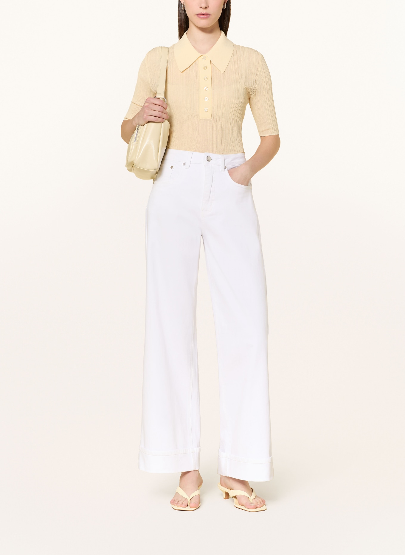 GESTUZ Wide Leg Jeans GZLIVIA: 105805 White wash