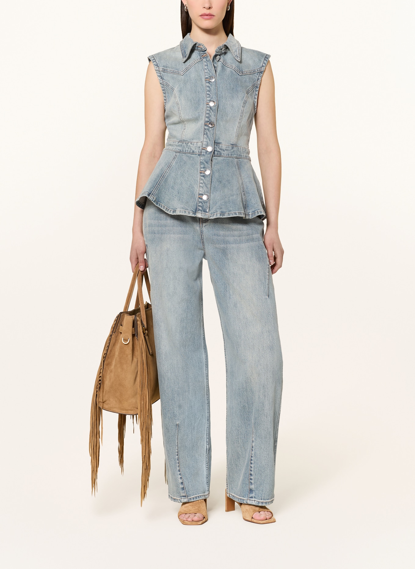 GESTUZ Džínová vesta GZNOMA: TMAVĚ MODRÁ