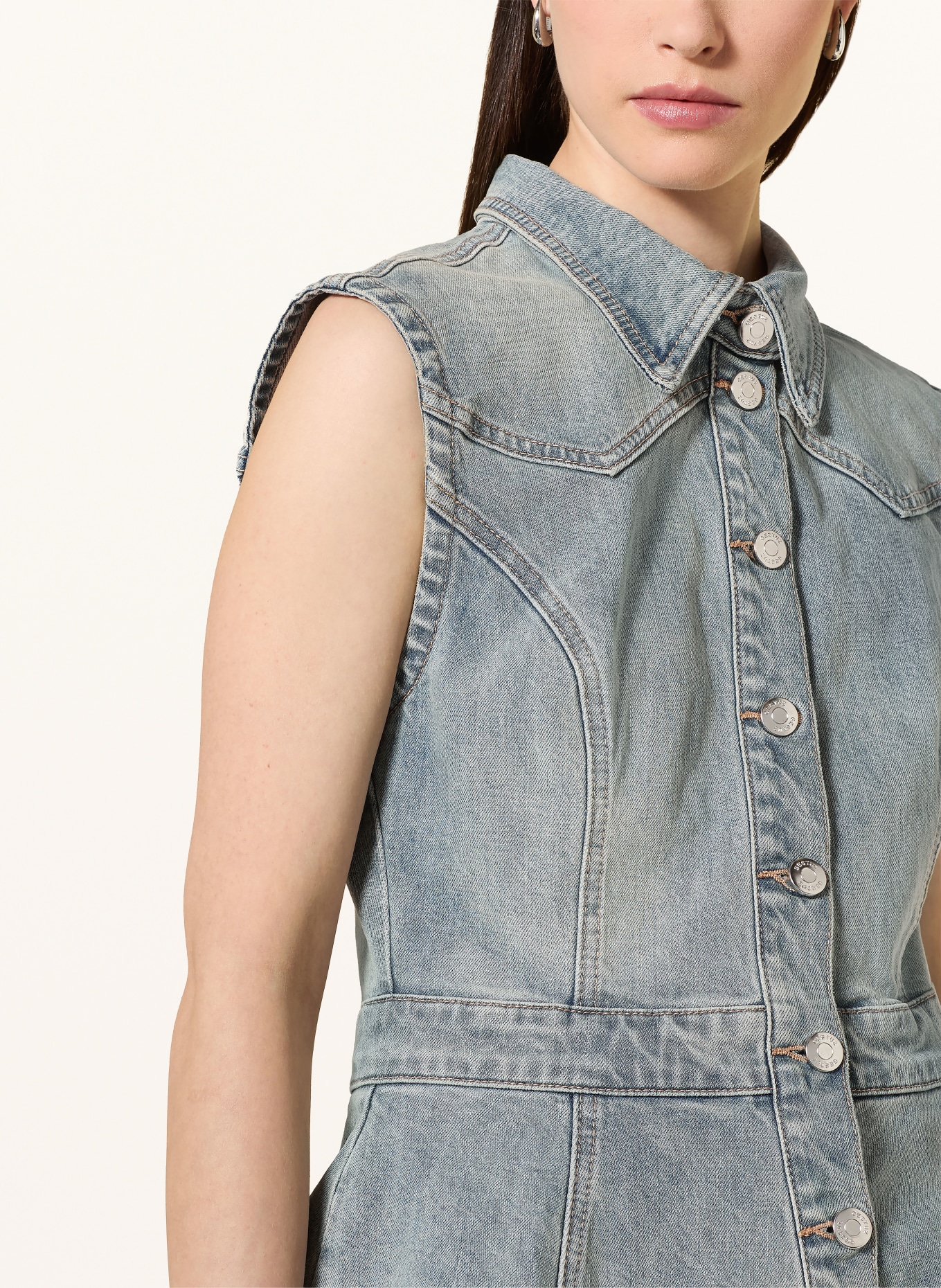 GESTUZ Džínová vesta GZNOMA: TMAVĚ MODRÁ