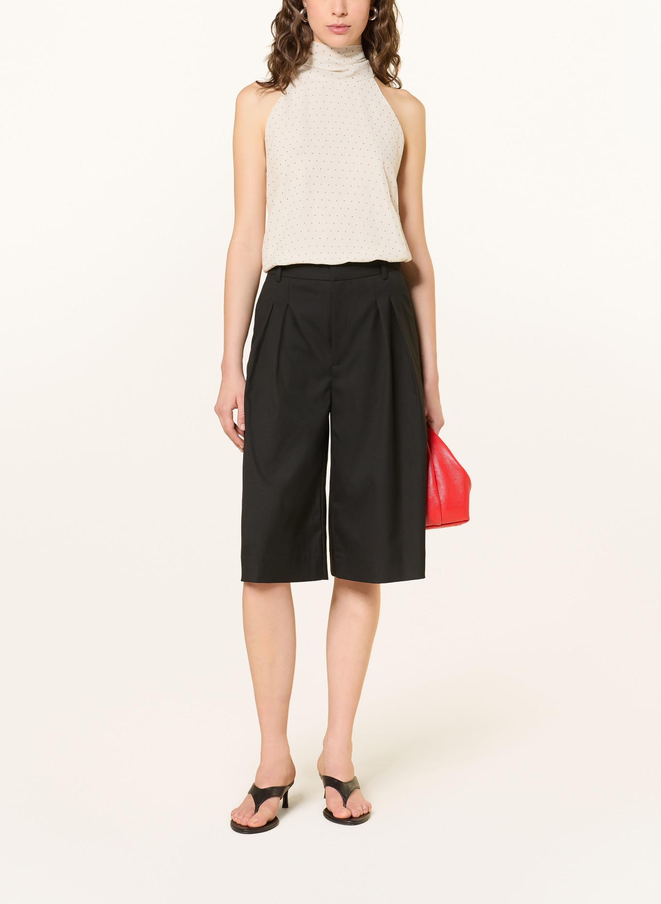 GESTUZ Blusetop GZDORAH: CRÈME / ZWART