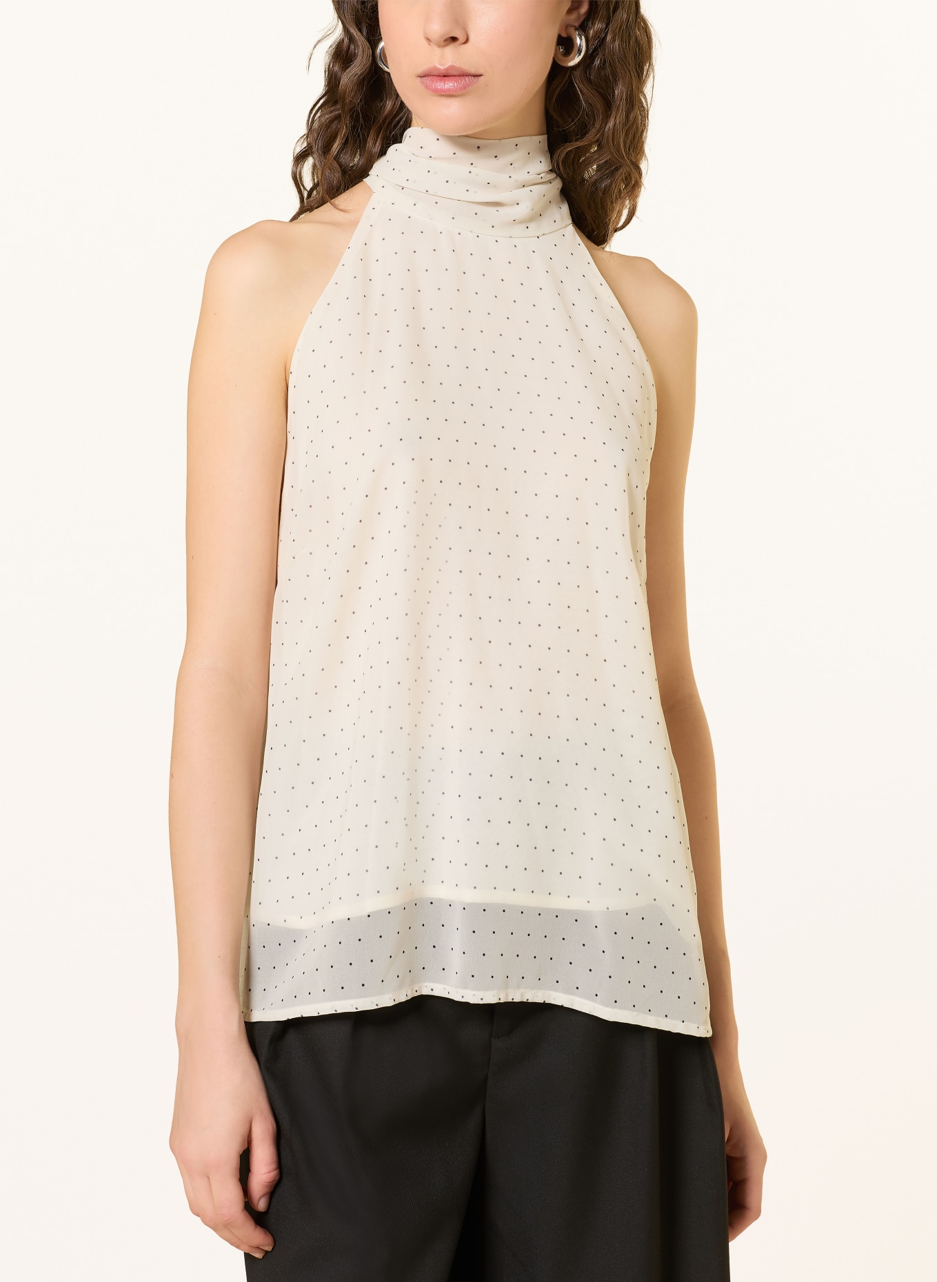 GESTUZ Blusetop GZDORAH: CRÈME / ZWART