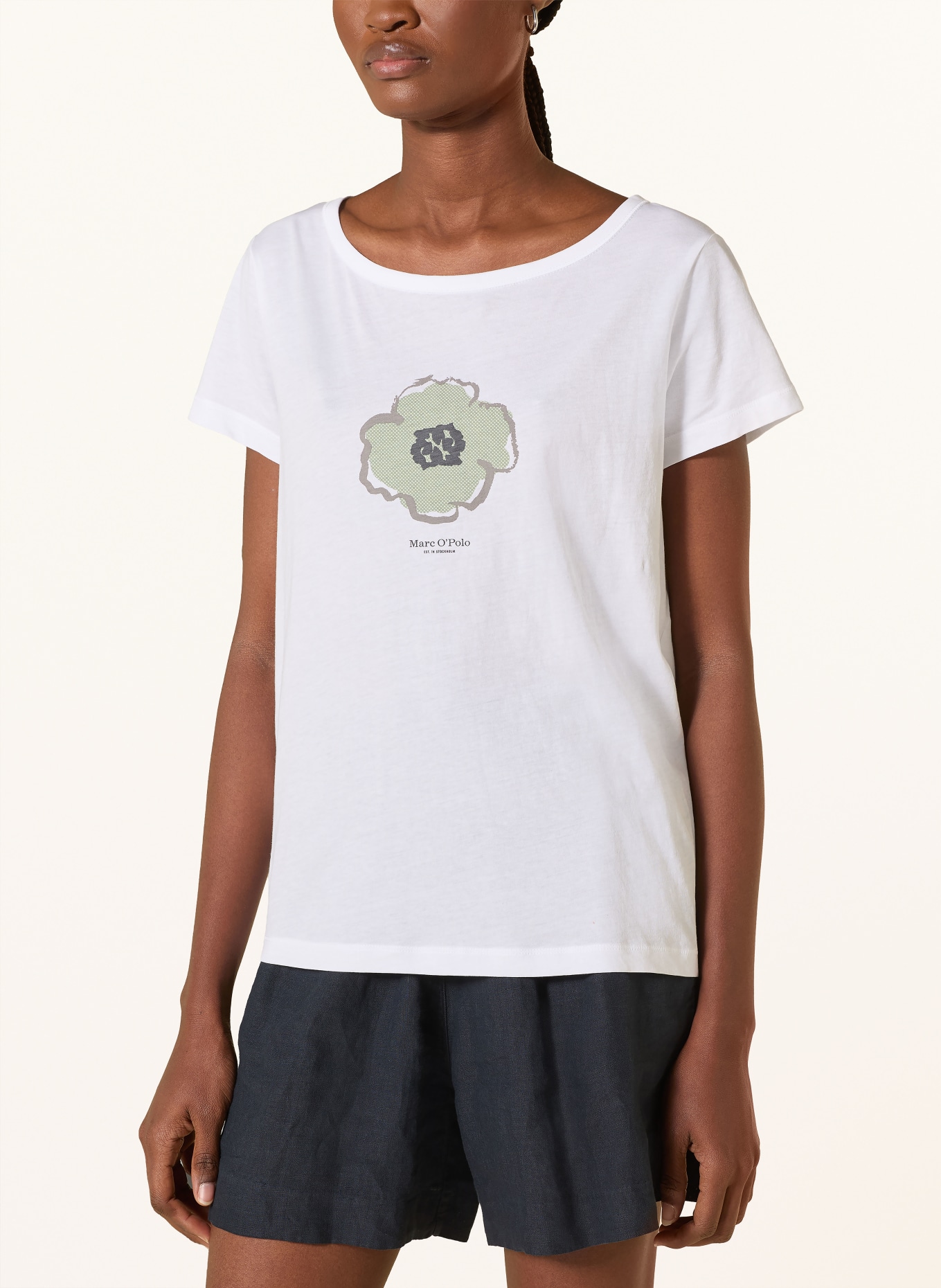 Marc O'Polo T-Shirt: WEISS / OLIV